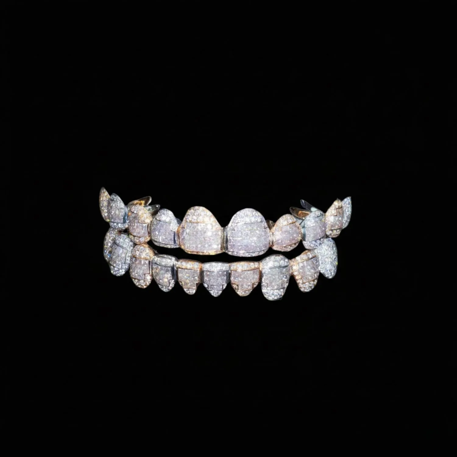 10 on 10 VVS Moissanite Diamond Grillz - in white gold (view 5 of 5)