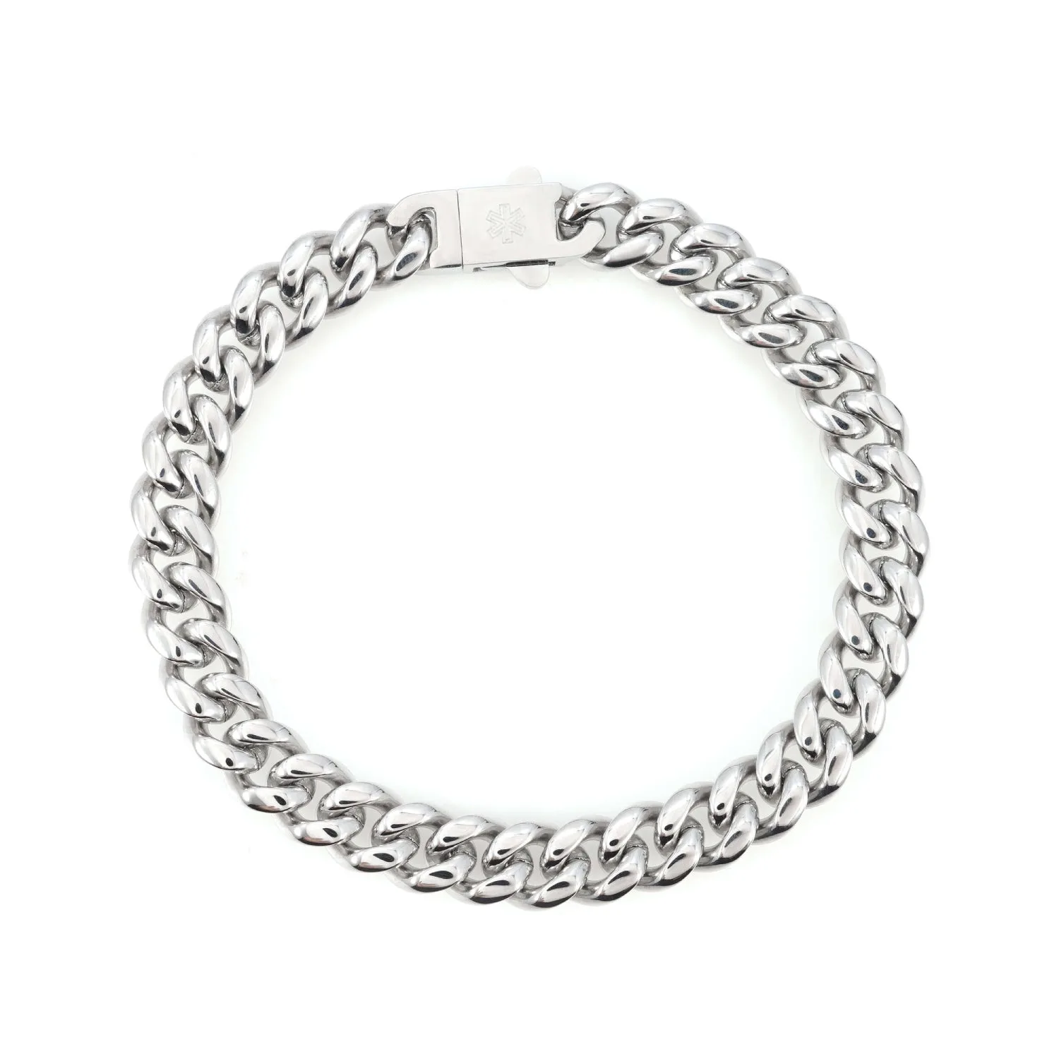 10MM Cuban Link Chain and Bracelet Bundle Silver (view 5 of 5)