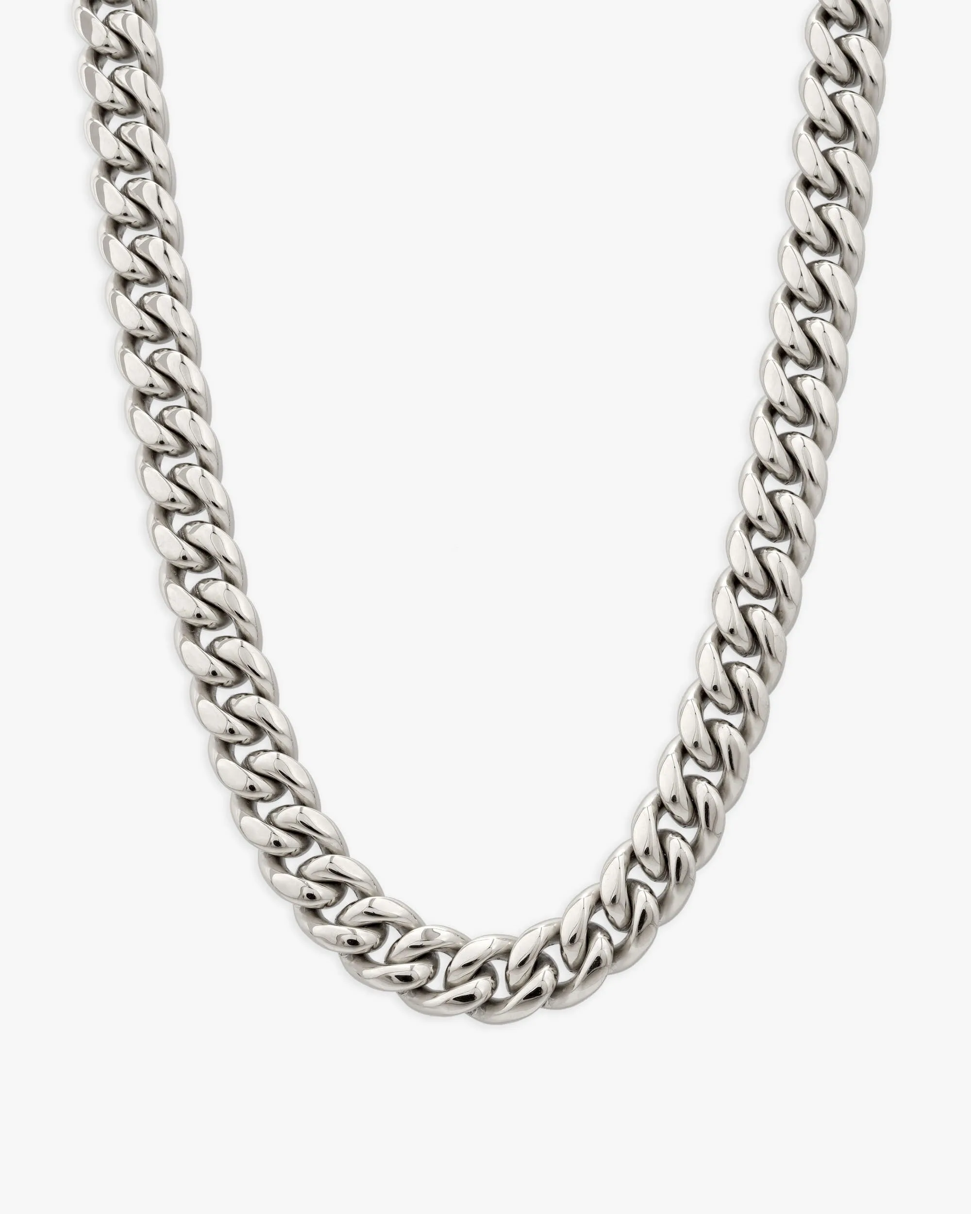 10MM Cuban Link Chain Solid 925 Silver