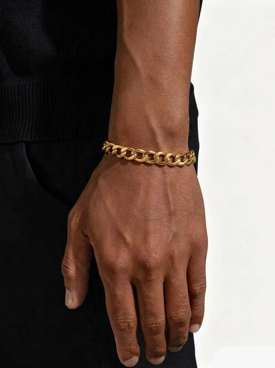 10MM Figaro Bracelet 14K Gold - chain (view 2 of 3)