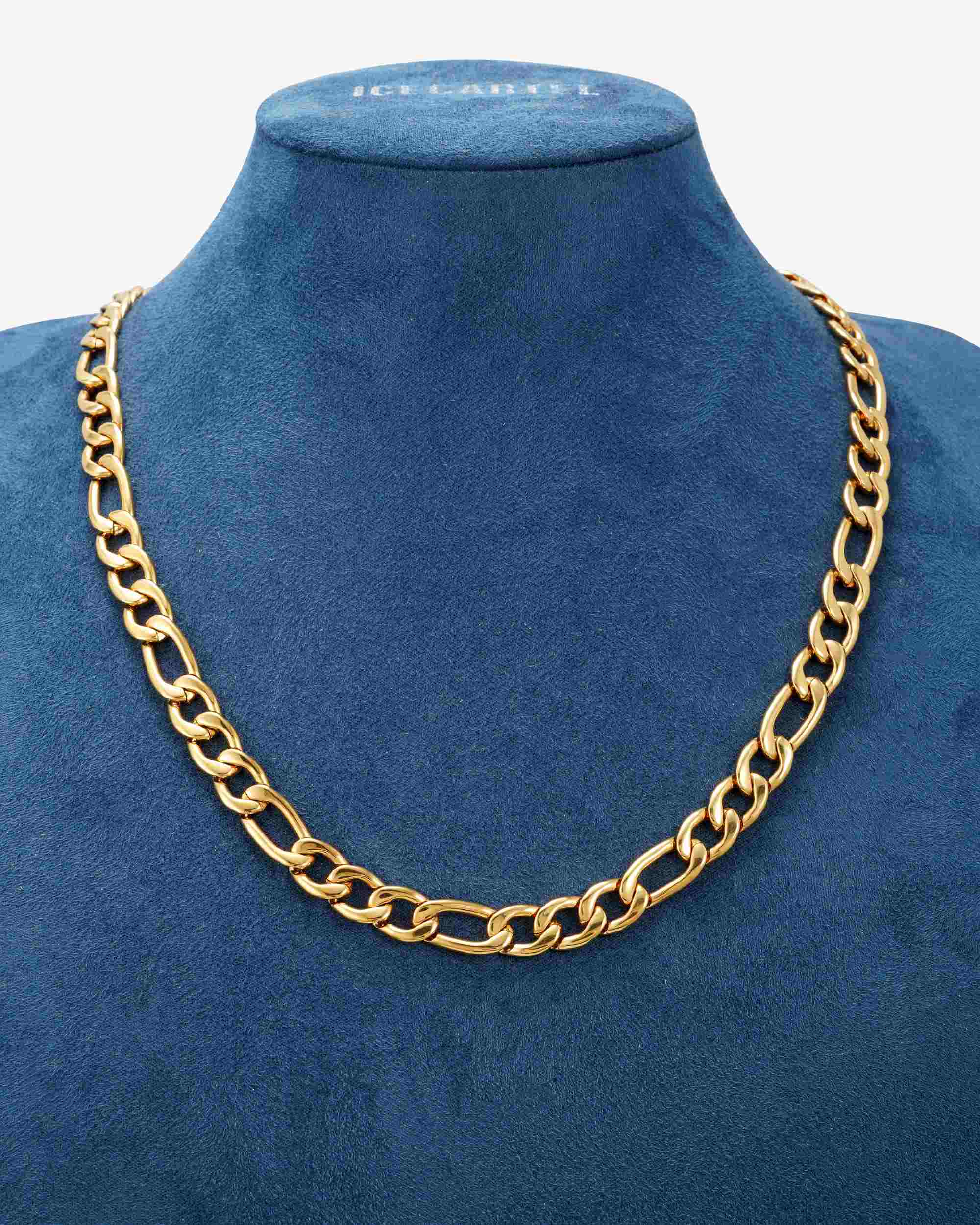 10MM Figaro Chain 14K Gold (view 2 of 3)