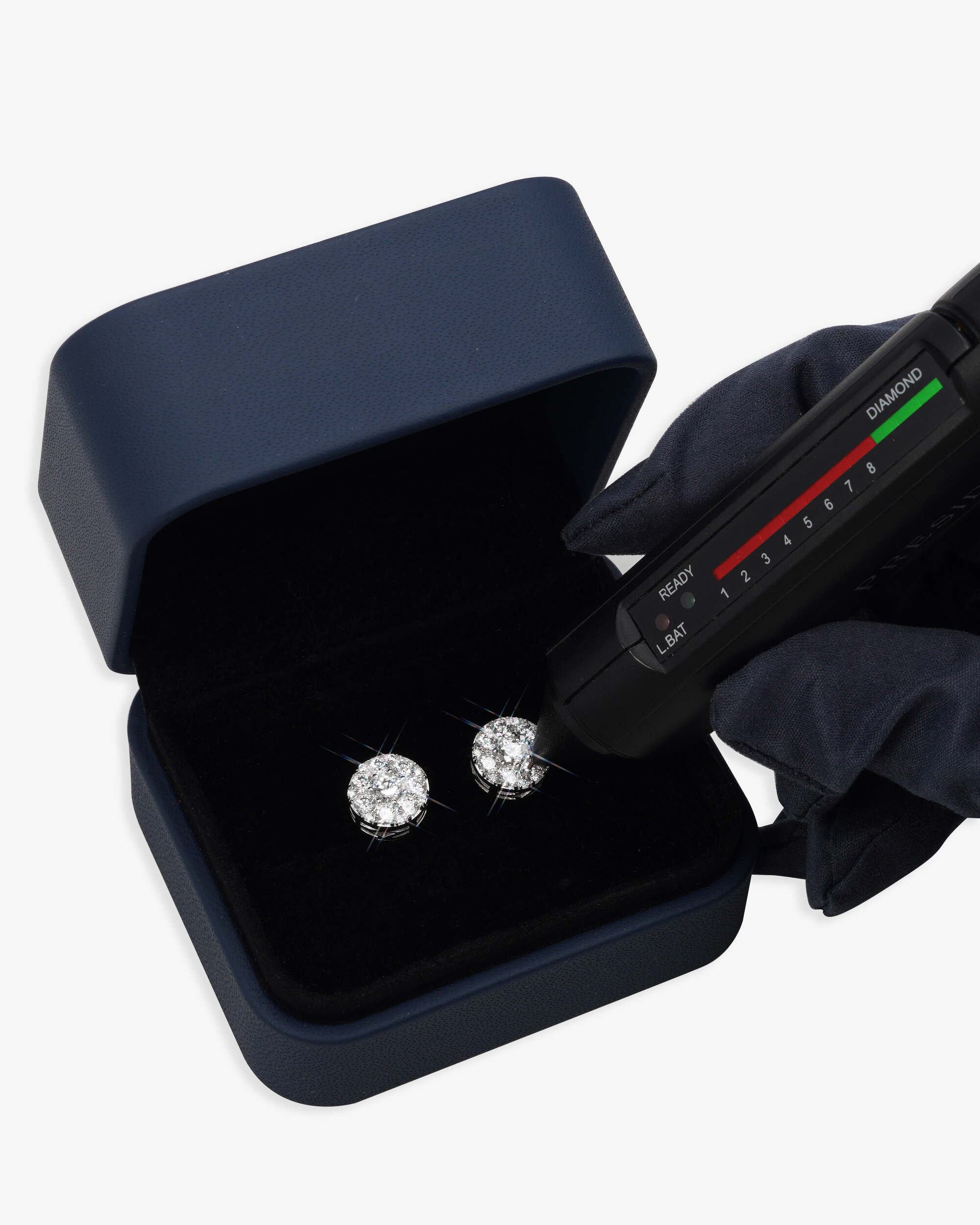 10MM Moissanite Cluster Halo Stud Earrings 14K Gold (view 5 of 8)