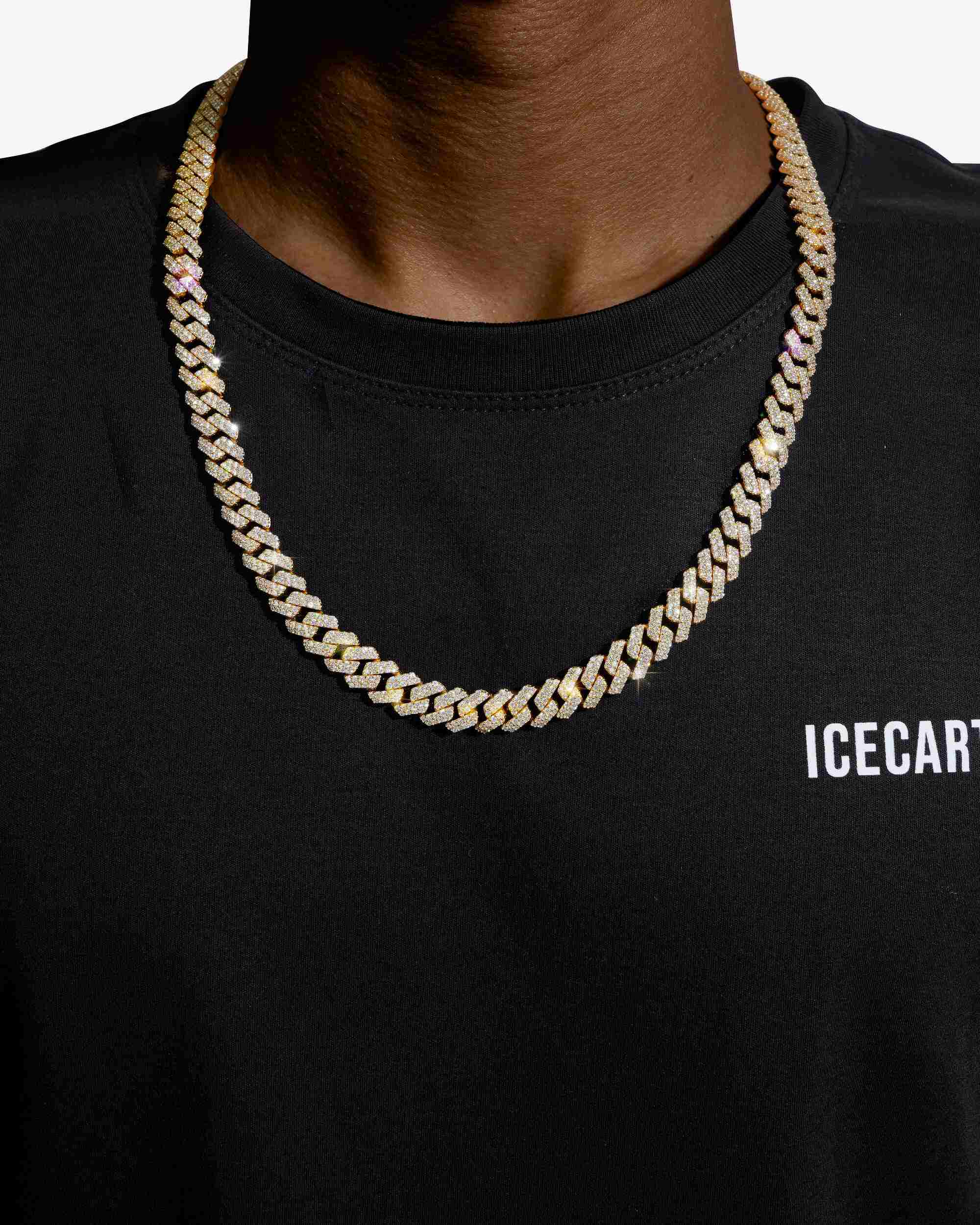 10MM Moissanite Prong Cuban Link Chain 14K Gold (view 9 of 20)