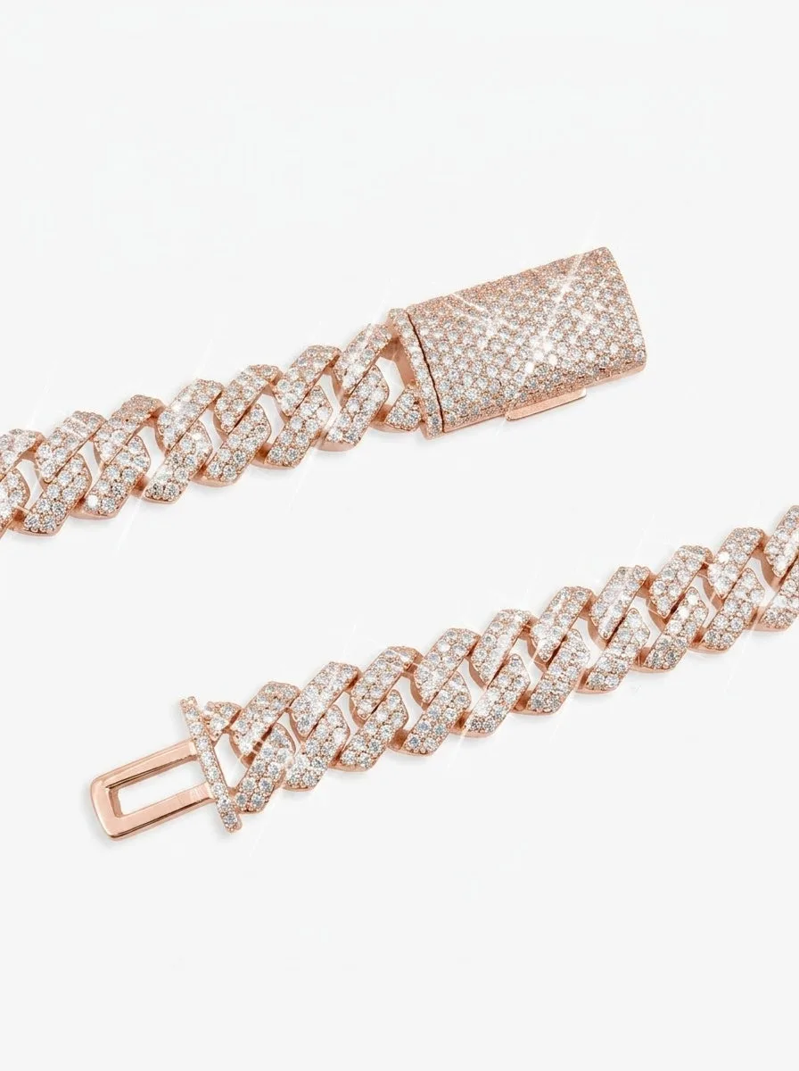 10MM Moissanite Prong Cuban Link Chain 14K Gold (view 16 of 20)