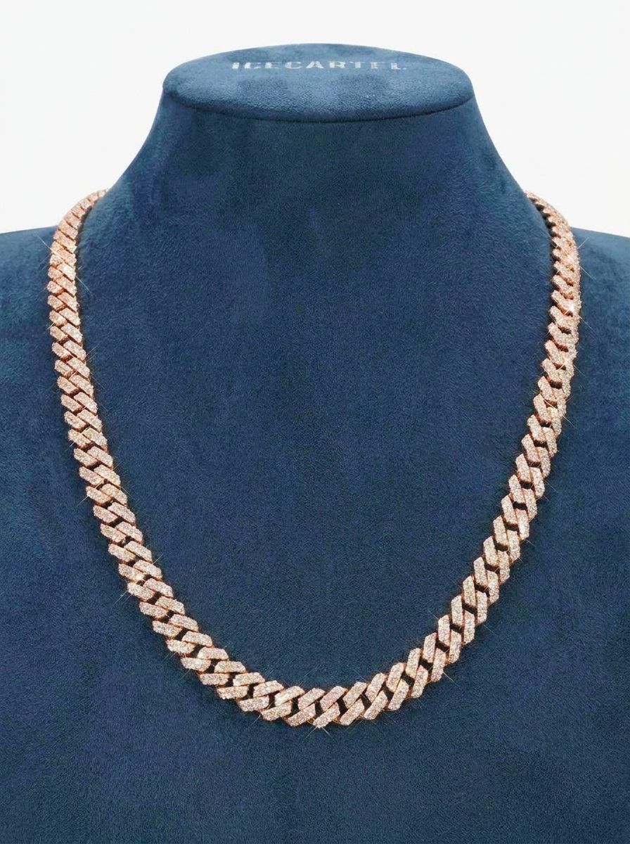 10MM Moissanite Prong Cuban Link Chain 14K Gold (view 19 of 20)