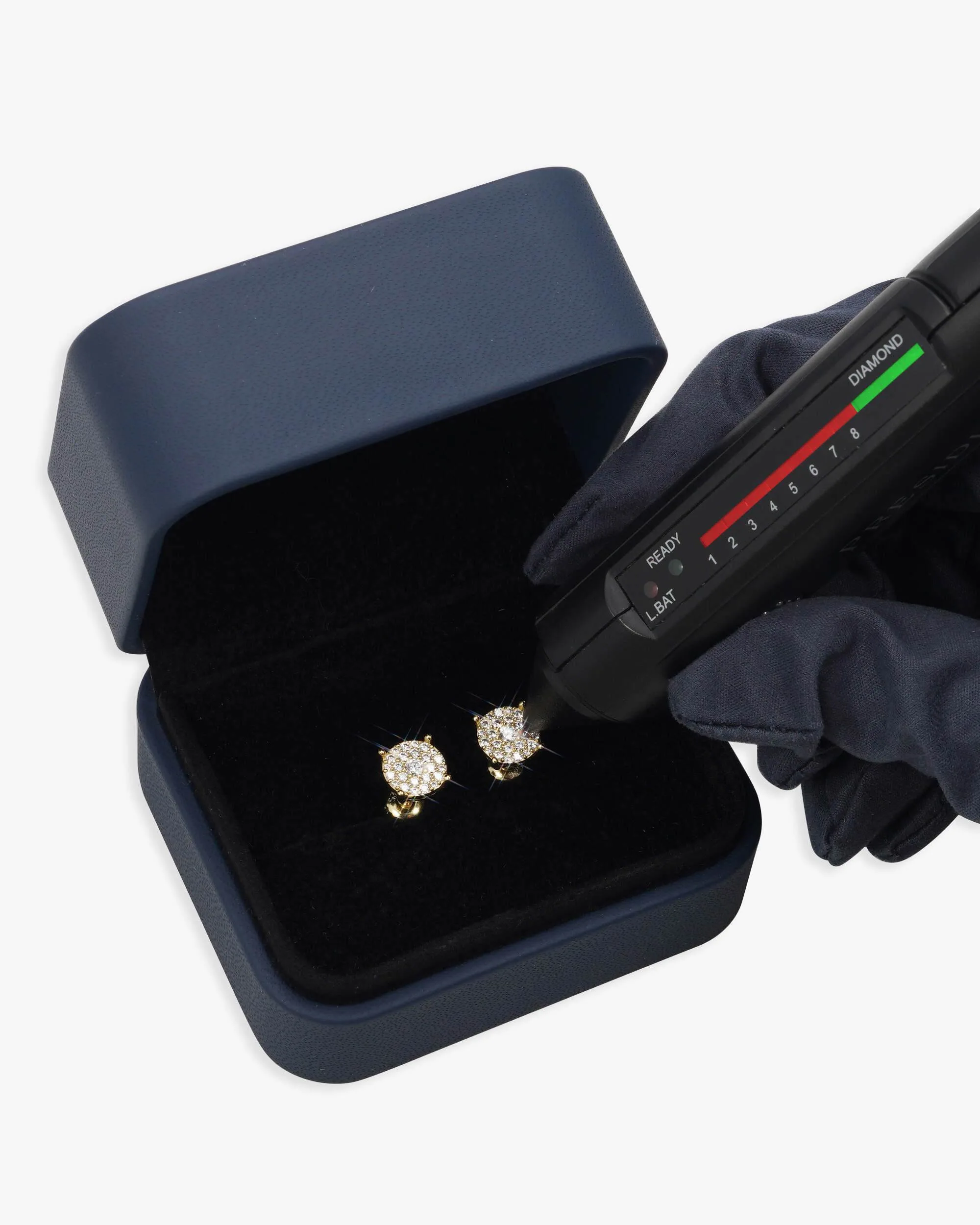 10MM Moissanite Cluster Stud Earrings 14K Gold (view 5 of 6)