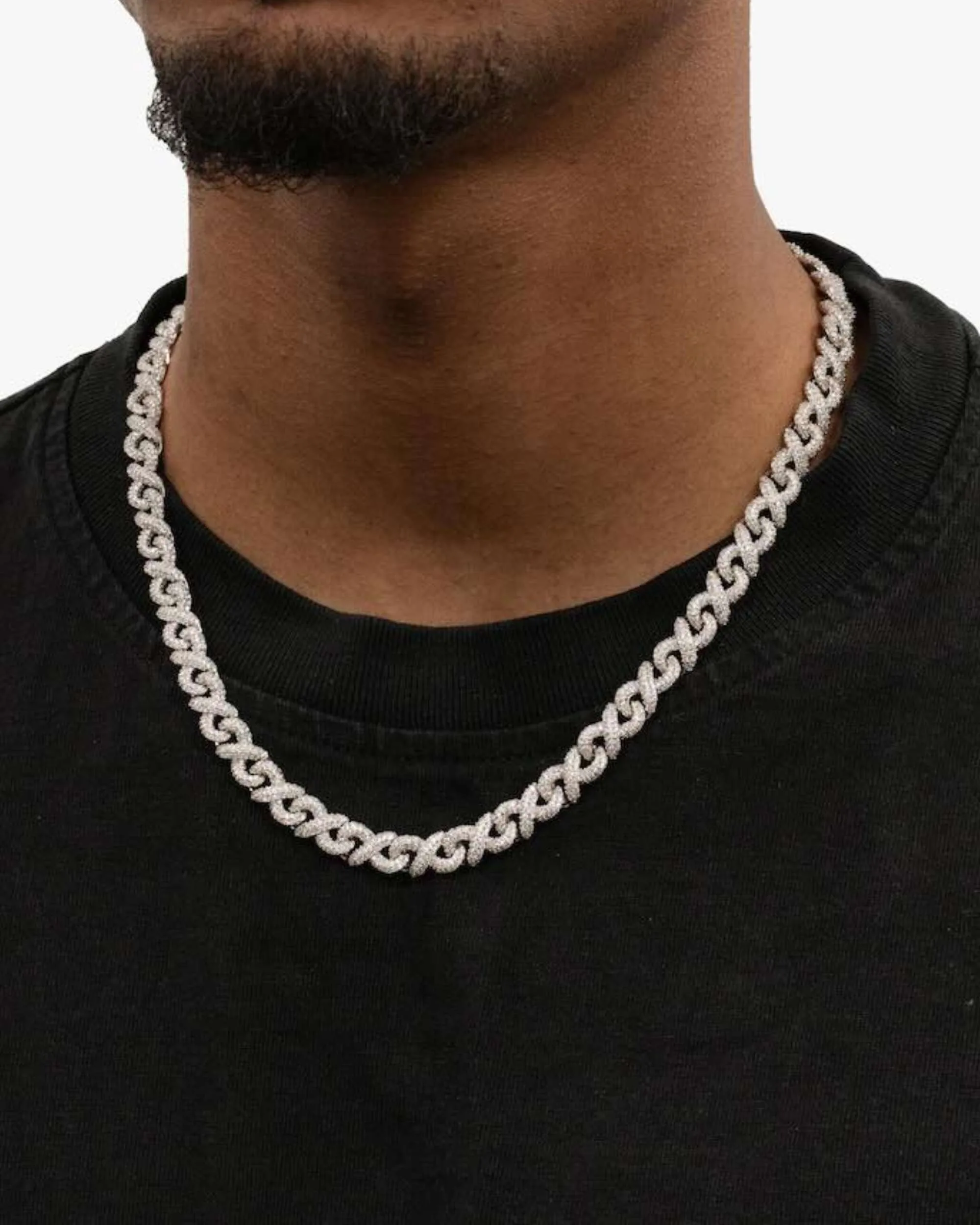 10MM Moissanite Infinity Link Chain 14K Gold (view 4 of 24)