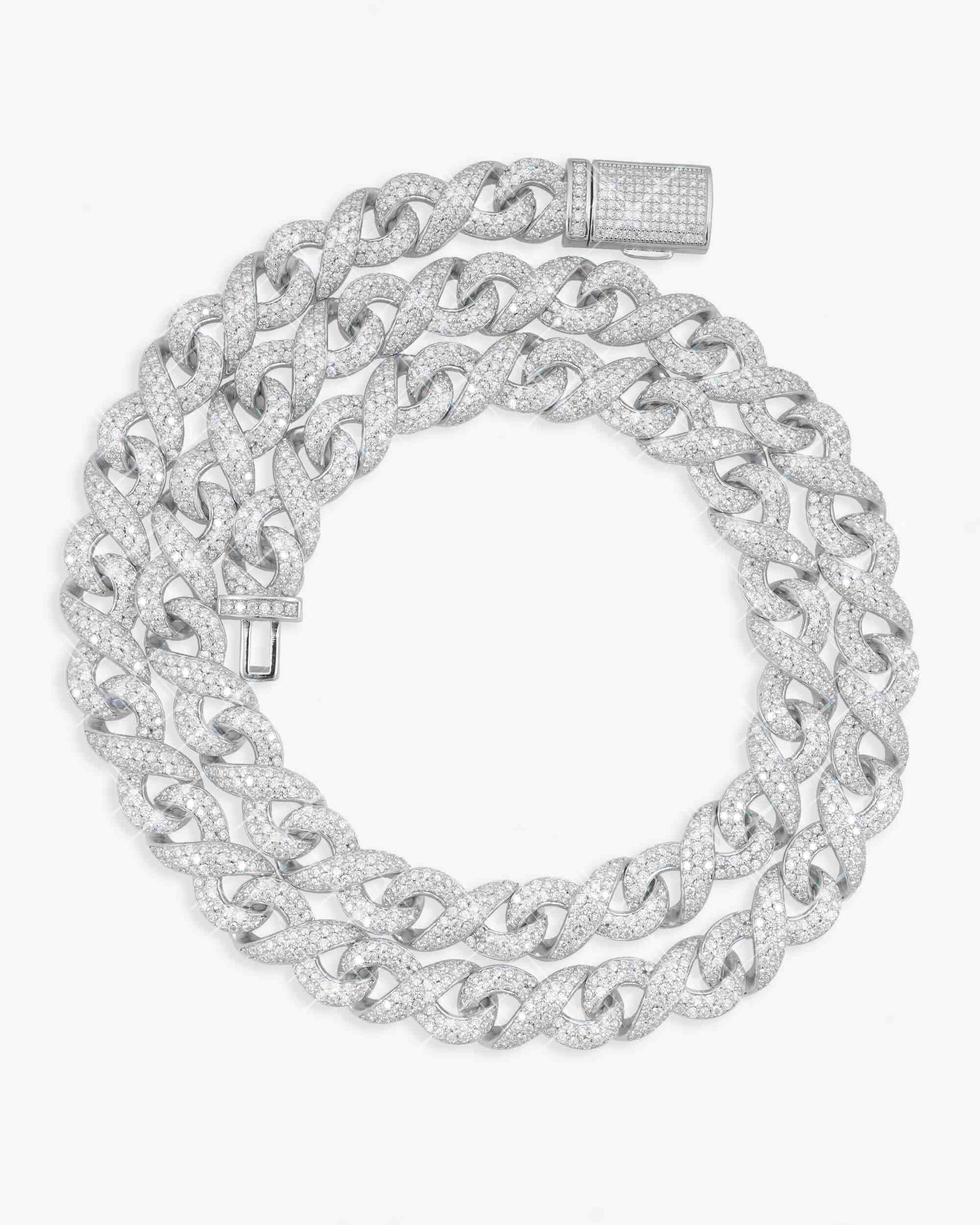 10MM Moissanite Infinity Link Chain 14K Gold (view 7 of 24)