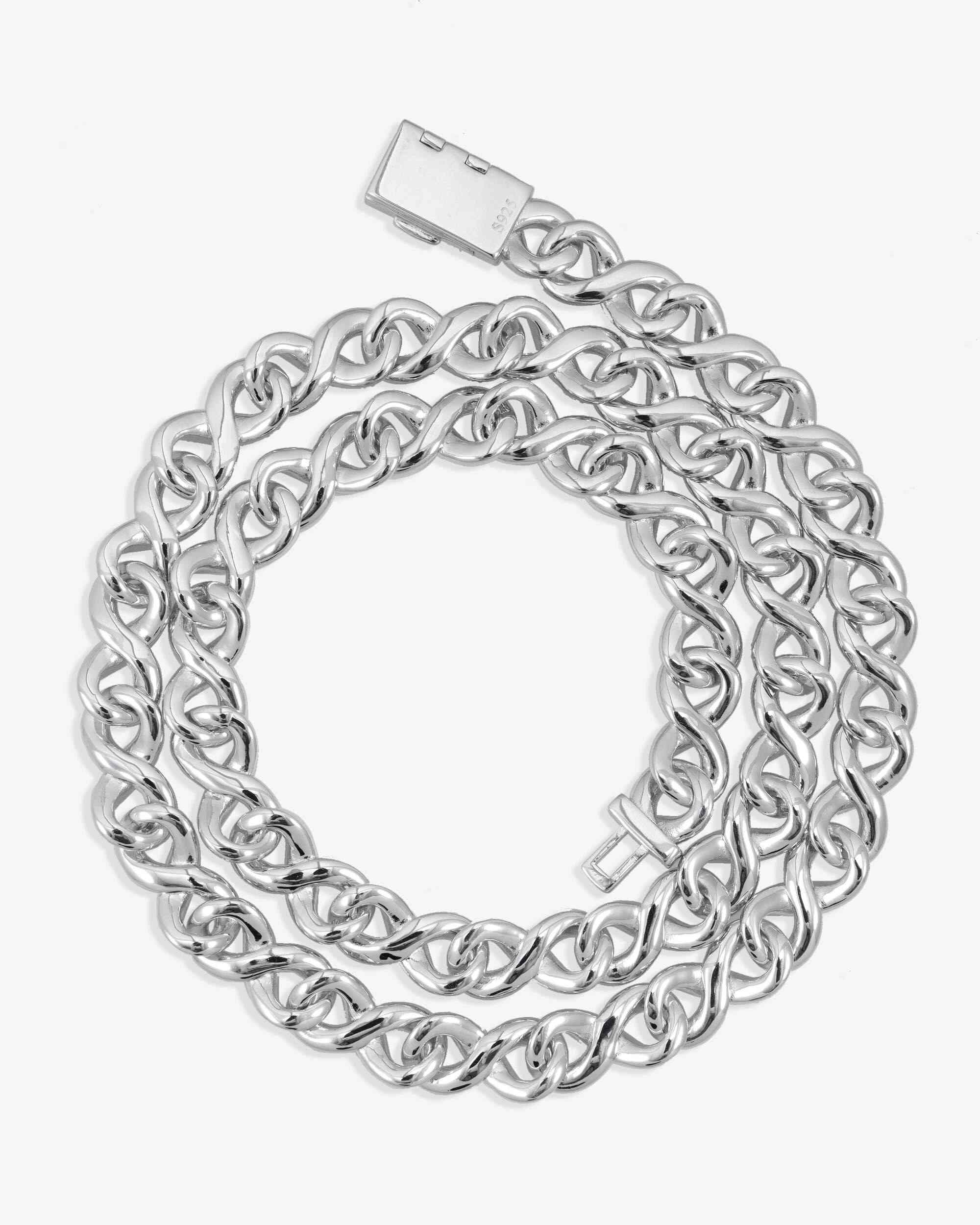 10MM Moissanite Infinity Link Chain 14K Gold (view 8 of 24)