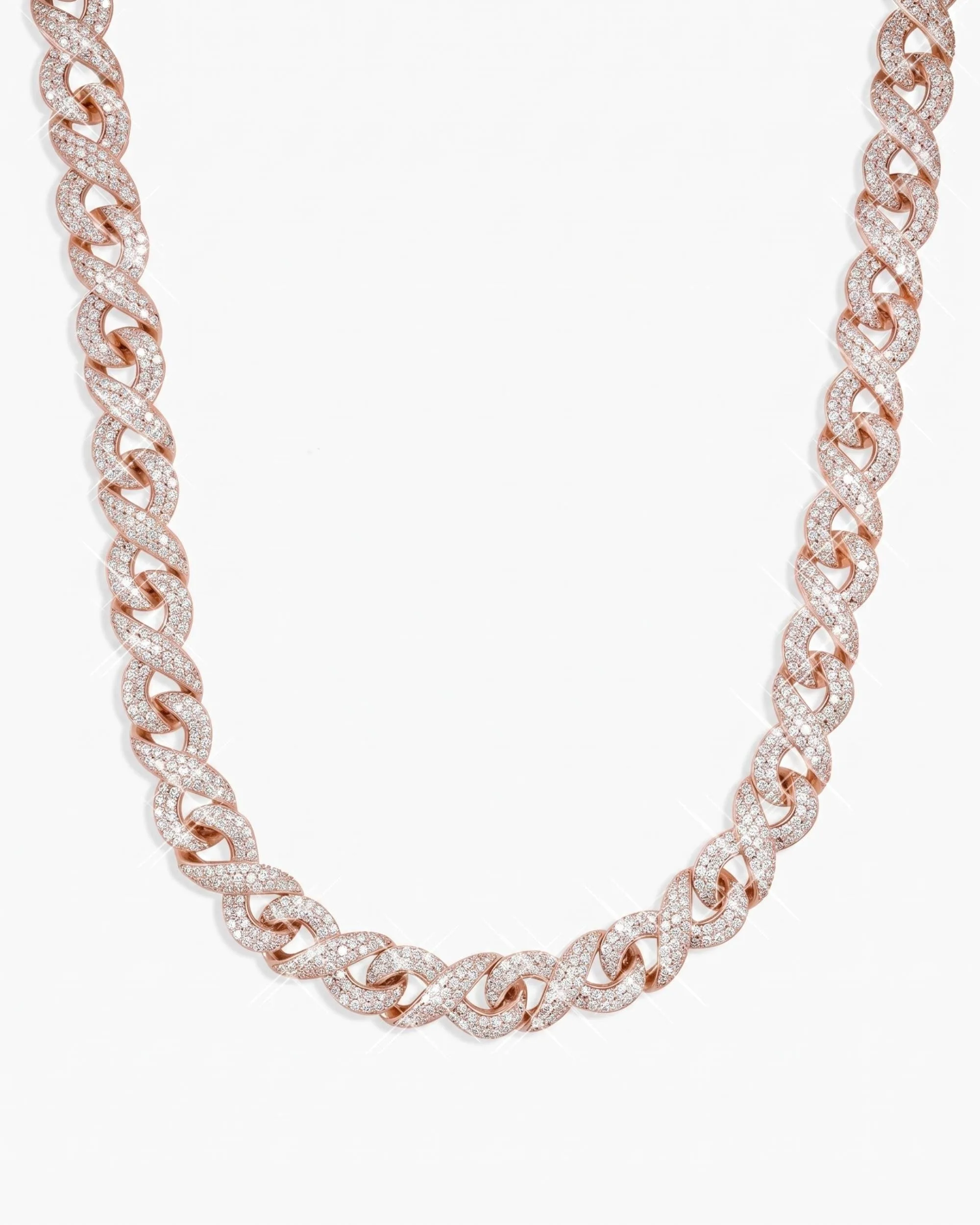 10MM Moissanite Infinity Link Chain 14K Gold (view 9 of 24)