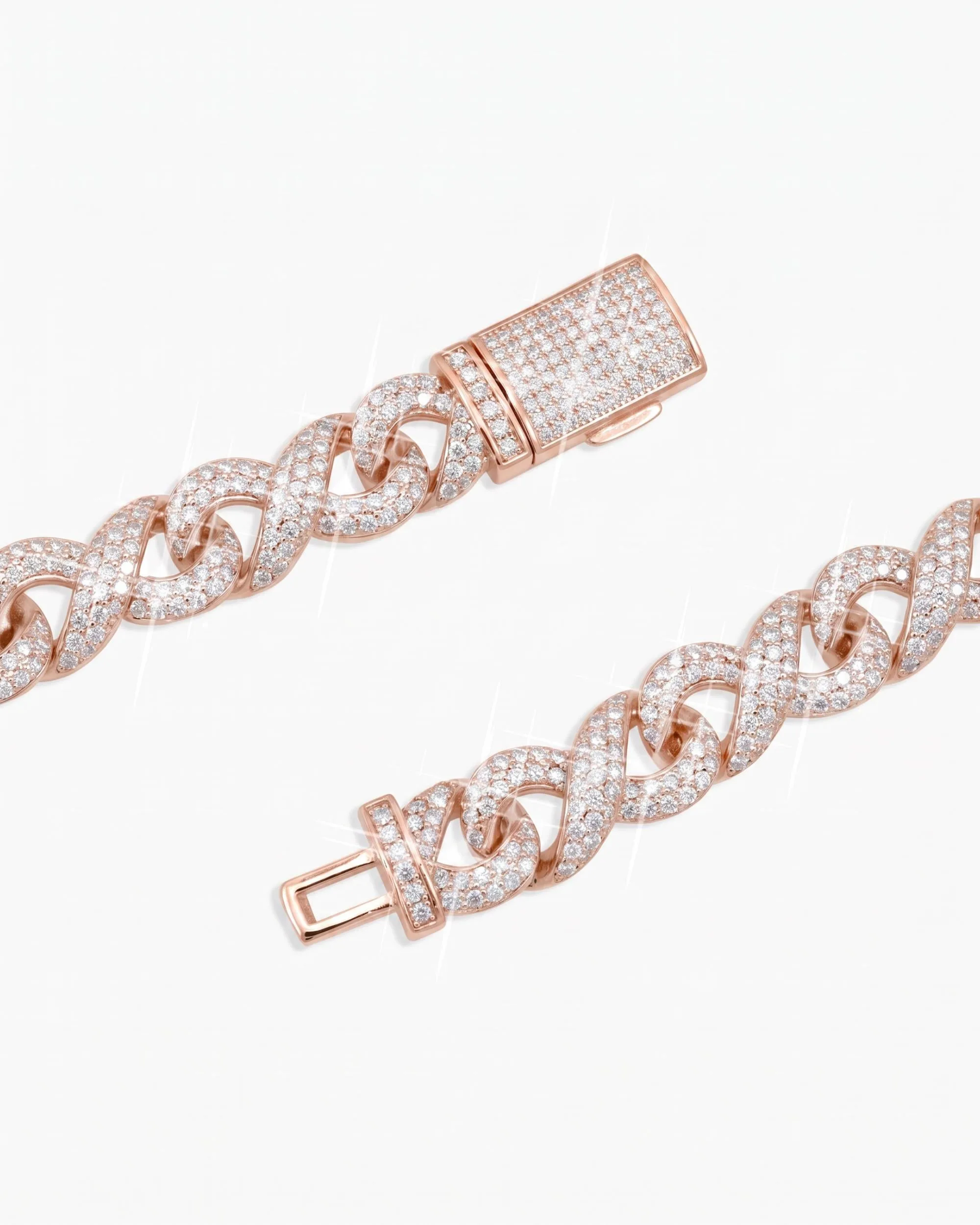 10MM Moissanite Infinity Link Chain 14K Gold (view 14 of 24)