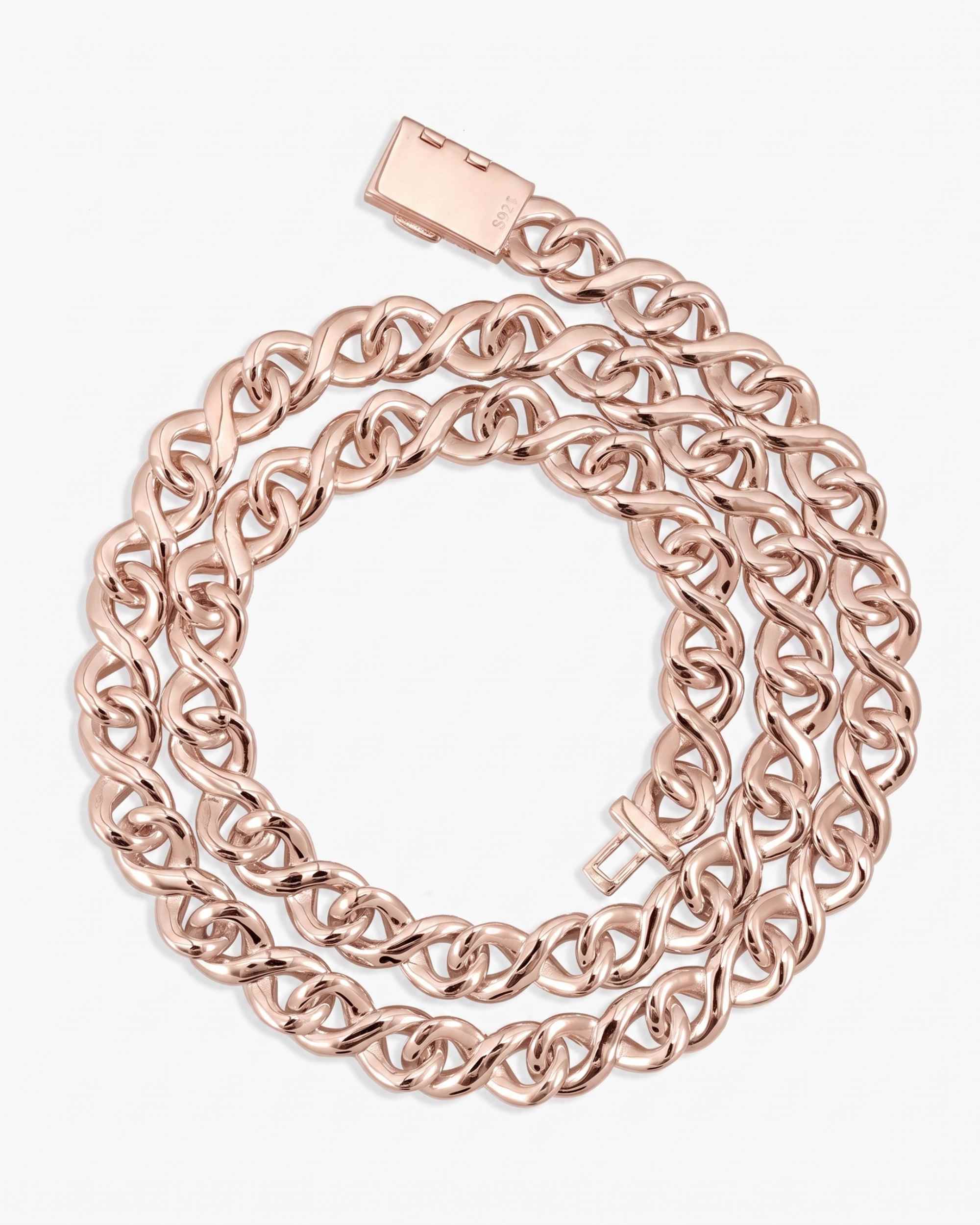 10MM Moissanite Infinity Link Chain 14K Gold (view 16 of 24)