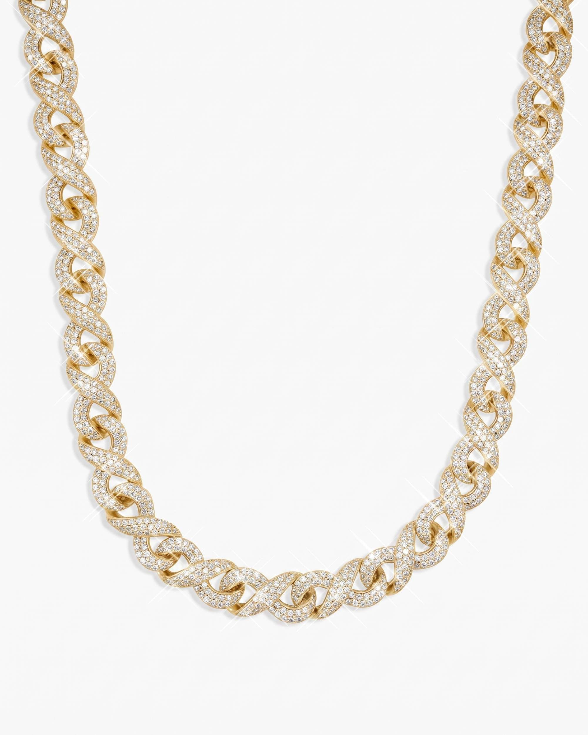 10MM Moissanite Infinity Link Chain 14K Gold (view 17 of 24)