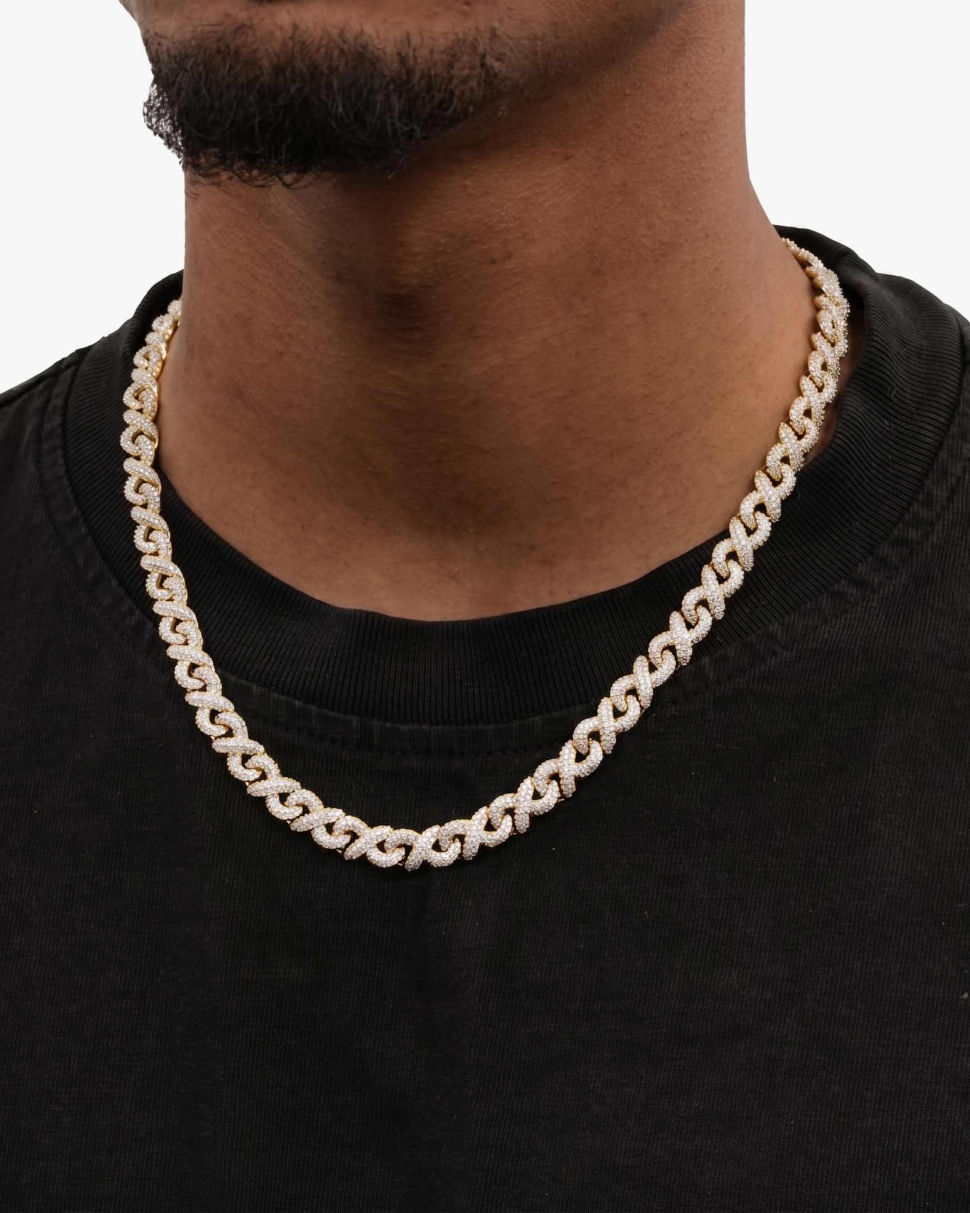10MM Moissanite Infinity Link Chain 14K Gold (view 20 of 24)