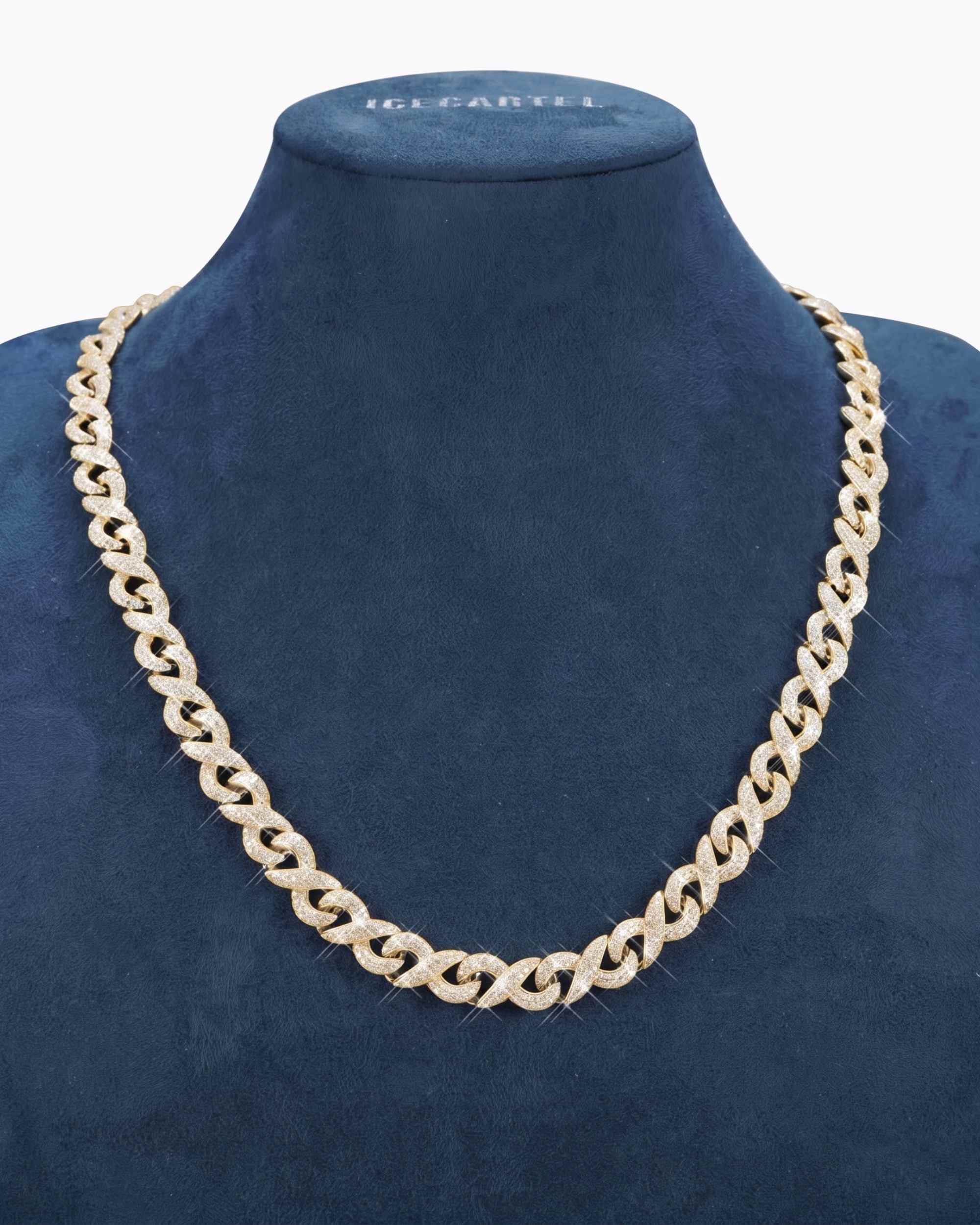 10MM Moissanite Infinity Link Chain 14K Gold (view 21 of 24)