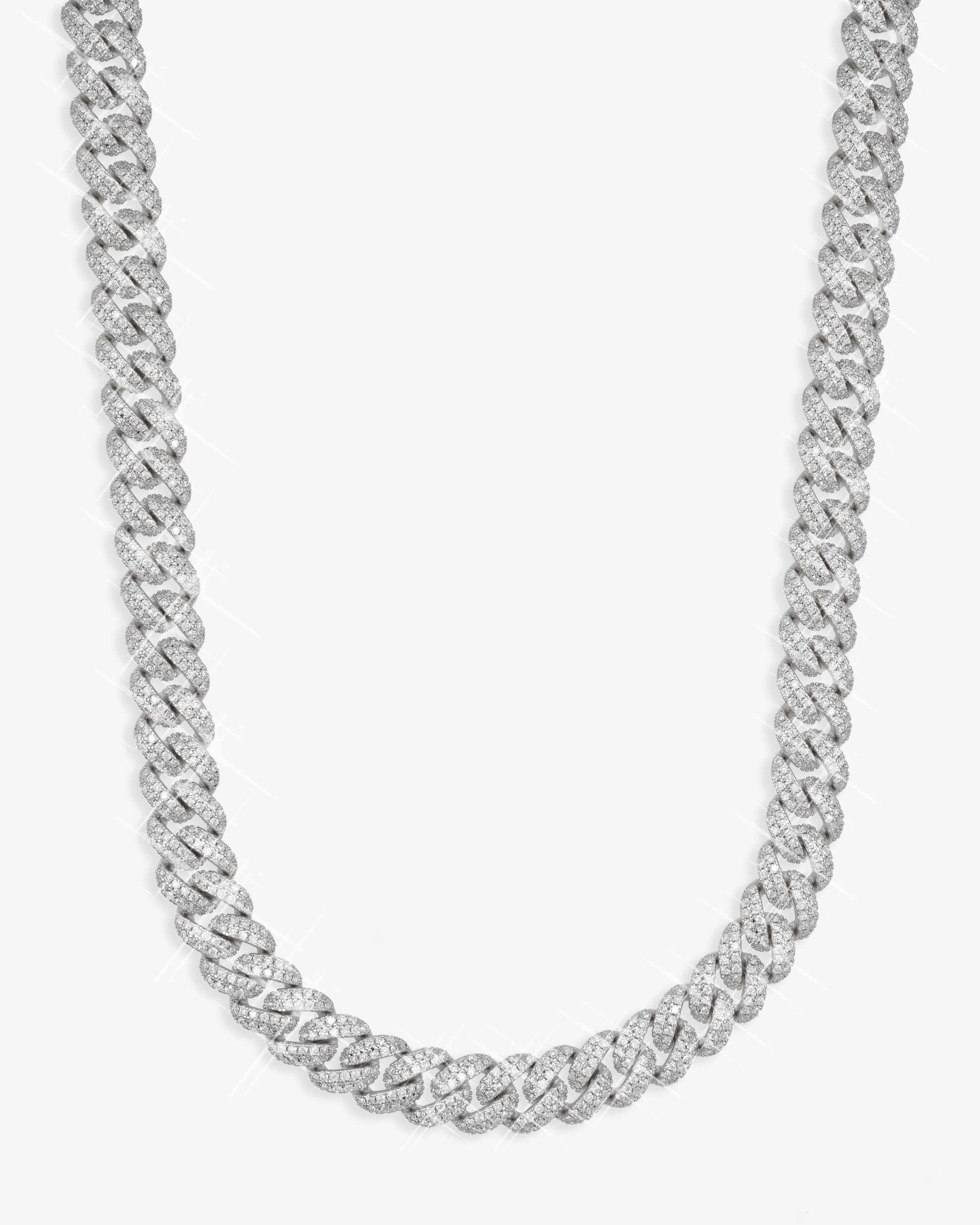 10MM Moissanite Prong Miami Cuban Link Chain 14K Gold