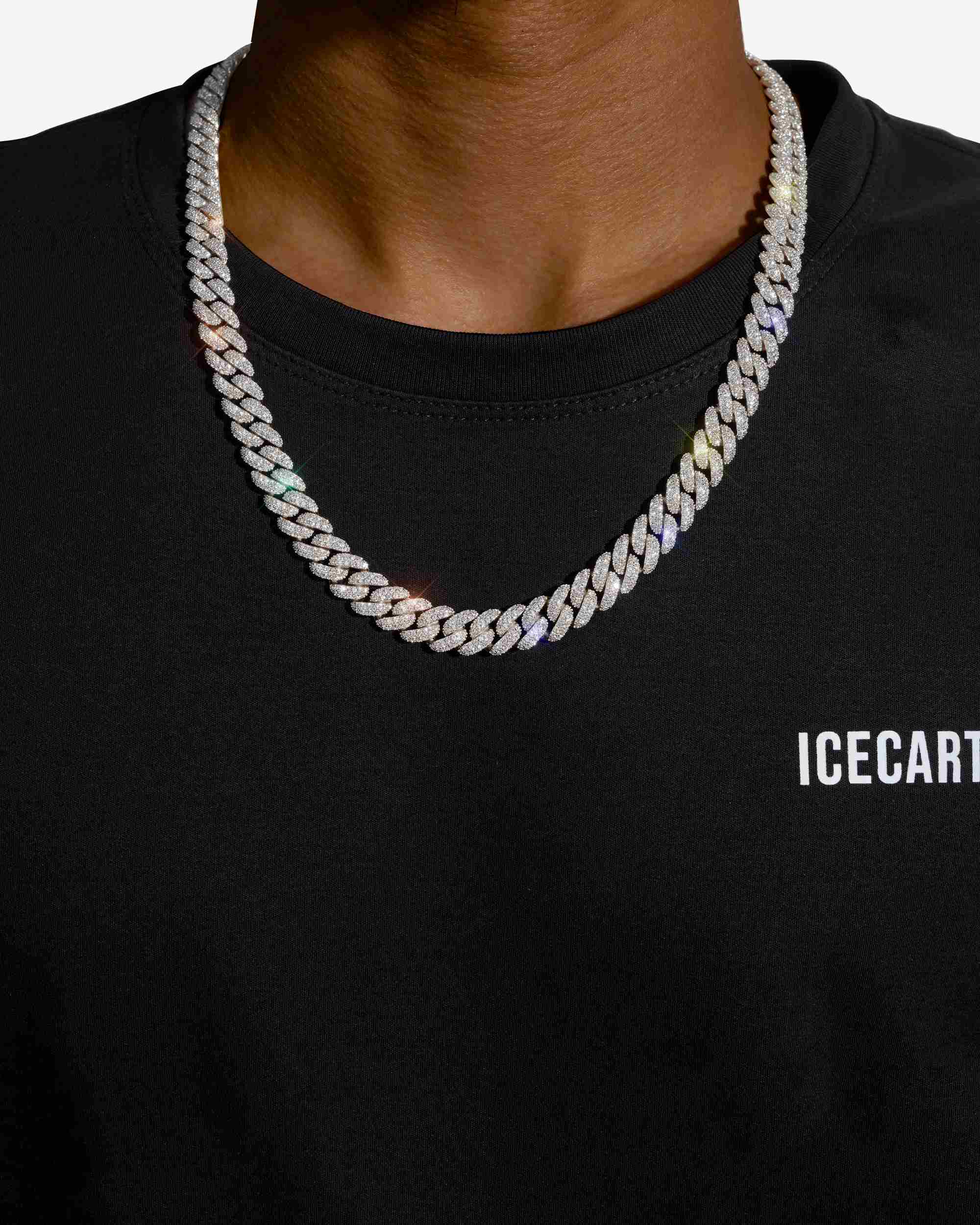 10MM Moissanite Prong Miami Cuban Link Chain 14K Gold (view 2 of 12)