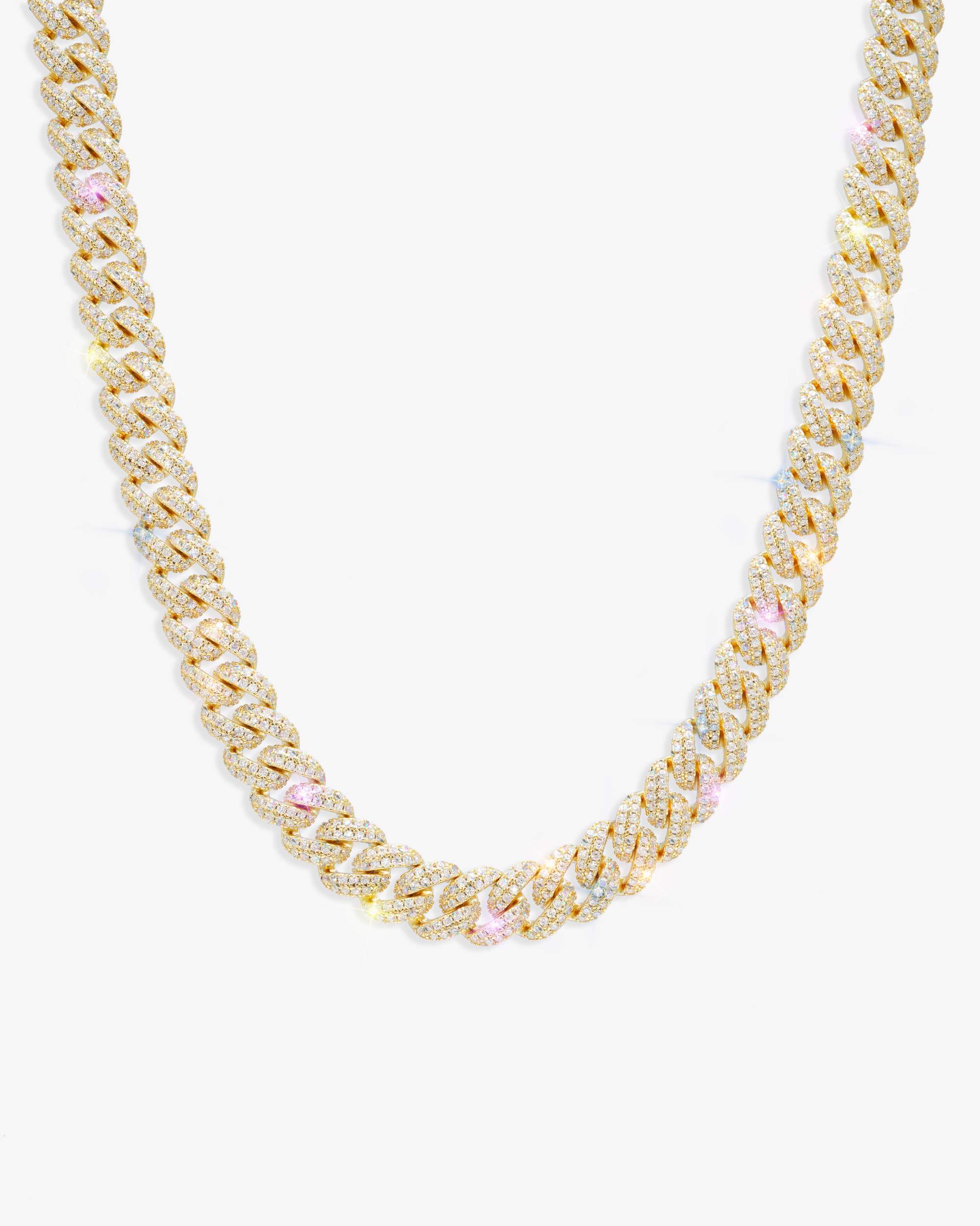 10MM Moissanite Prong Miami Cuban Link Chain 14K Gold (view 3 of 12)