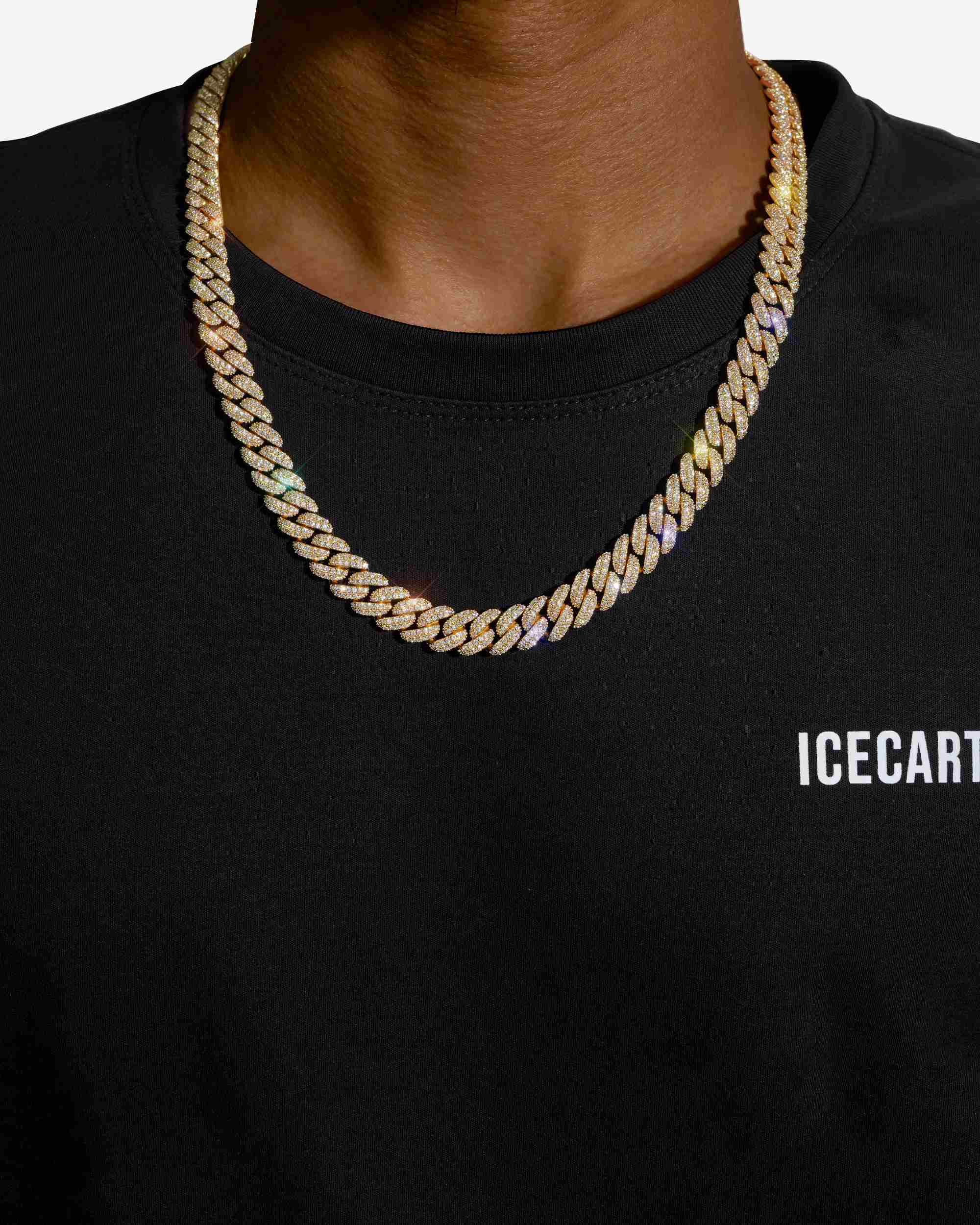 10MM Moissanite Prong Miami Cuban Link Chain 14K Gold (view 4 of 12)
