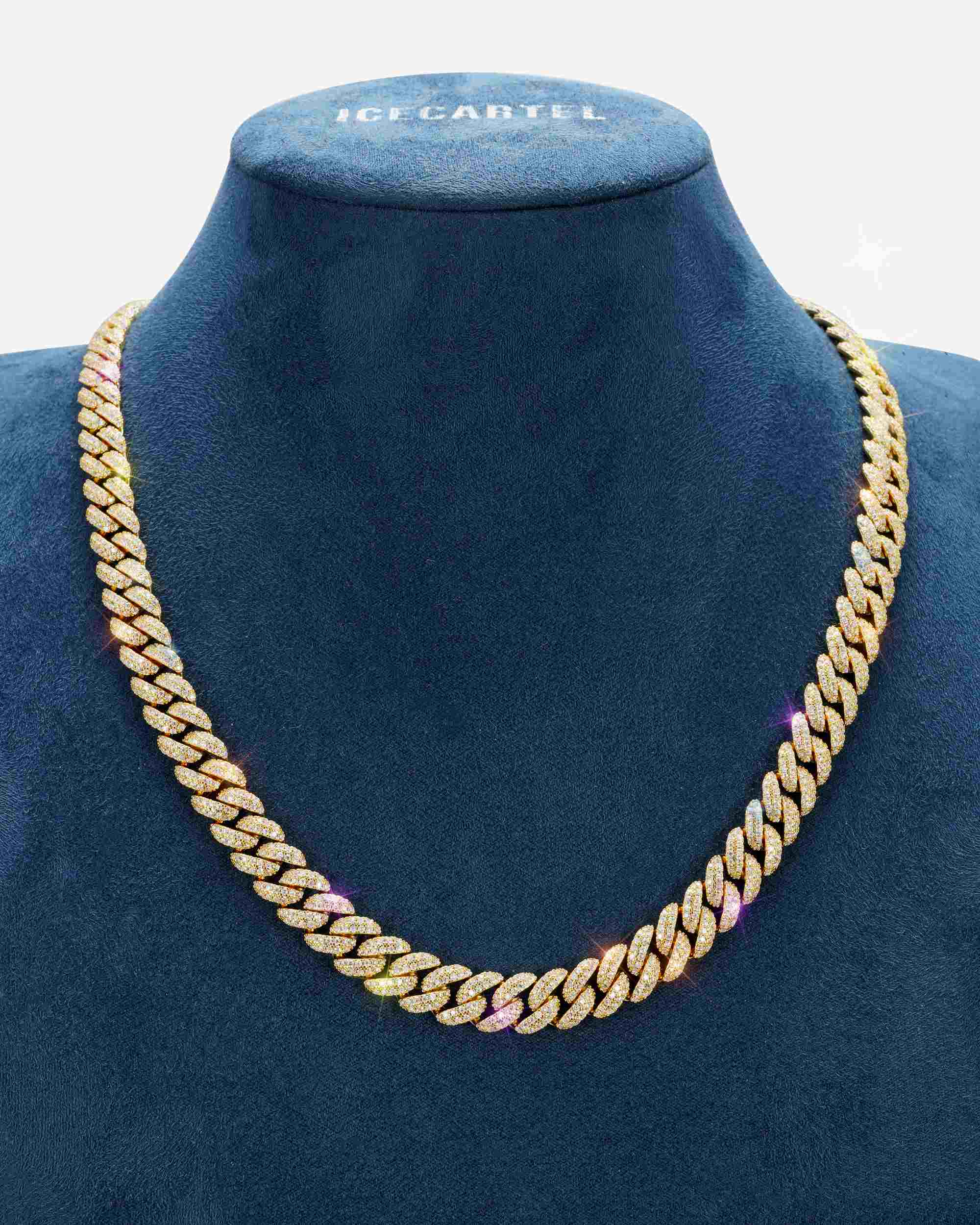 10MM Moissanite Prong Miami Cuban Link Chain 14K Gold (view 6 of 12)