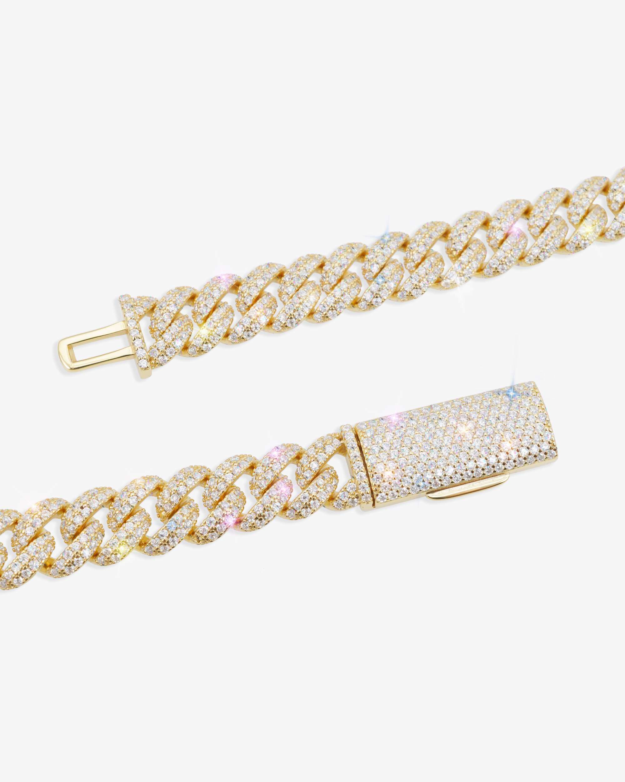 10MM Moissanite Prong Miami Cuban Link Chain 14K Gold (view 8 of 12)
