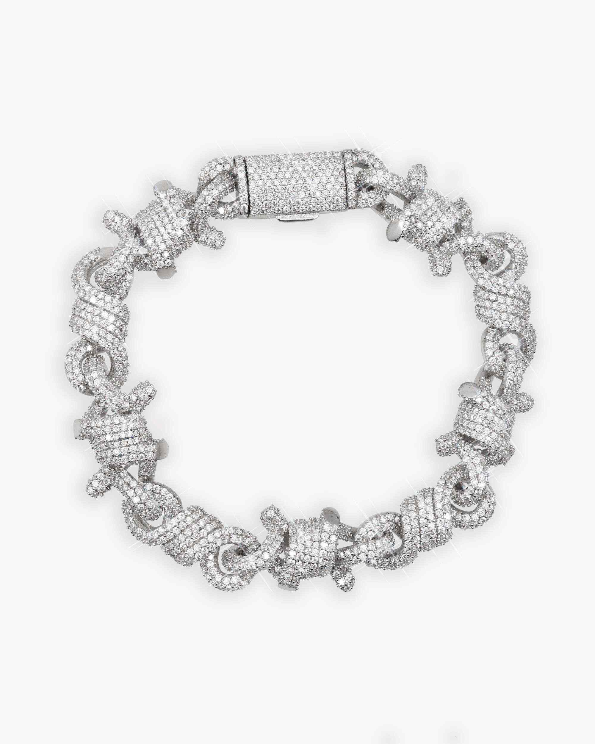 10MM Moissanite Spiked Infinity Link Bracelet 14K Gold