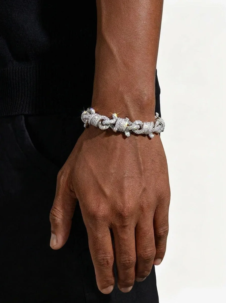 10MM Moissanite Spiked Infinity Link Bracelet 14K Gold (view 2 of 15)