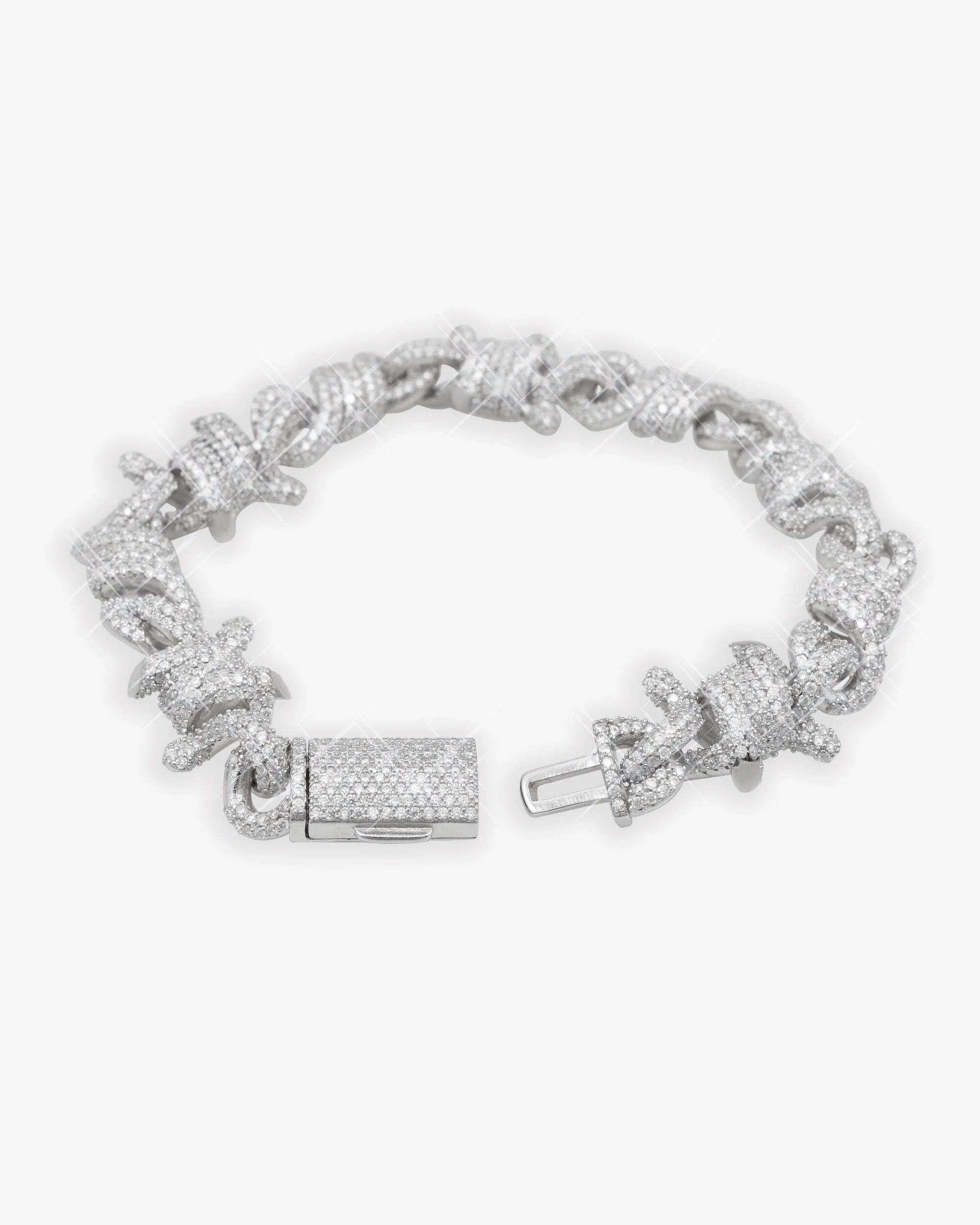 10MM Moissanite Spiked Infinity Link Bracelet 14K Gold (view 4 of 15)