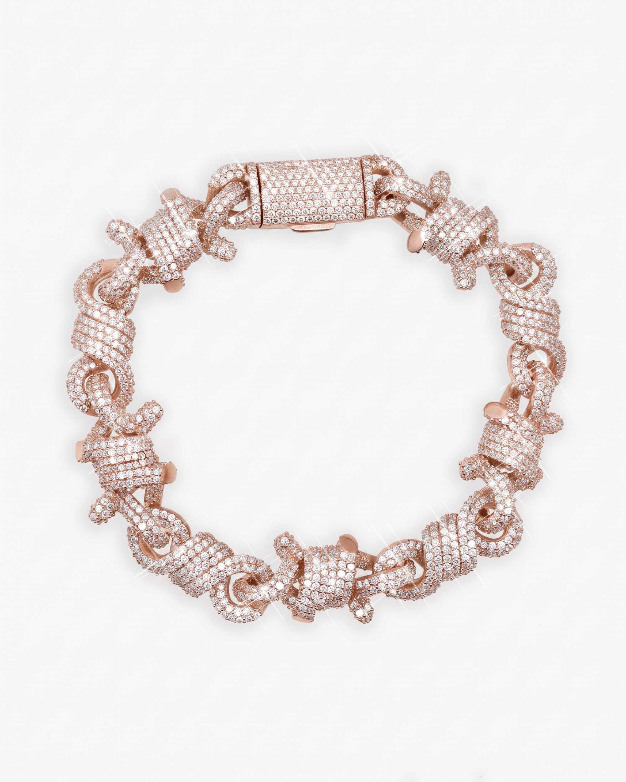 10MM Moissanite Spiked Infinity Link Bracelet 14K Gold (view 6 of 15)