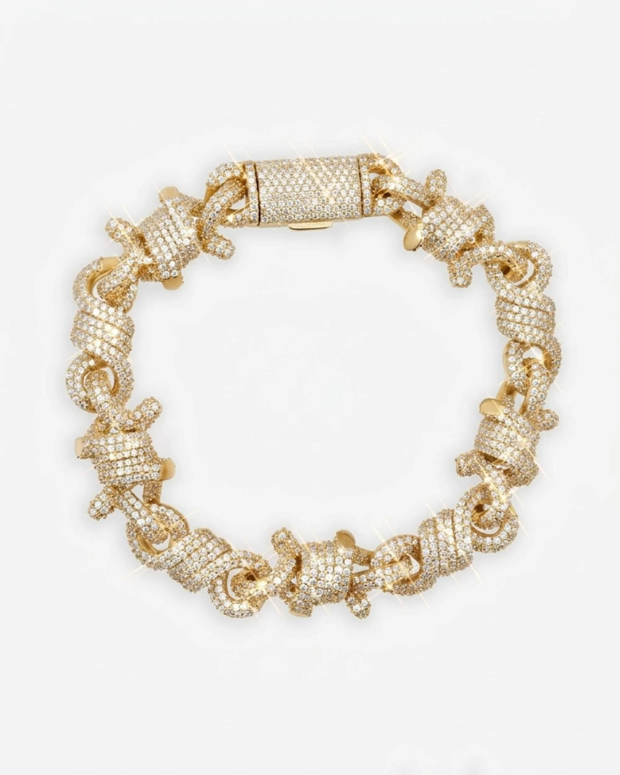 10MM Moissanite Spiked Infinity Link Bracelet 14K Gold (view 11 of 15)
