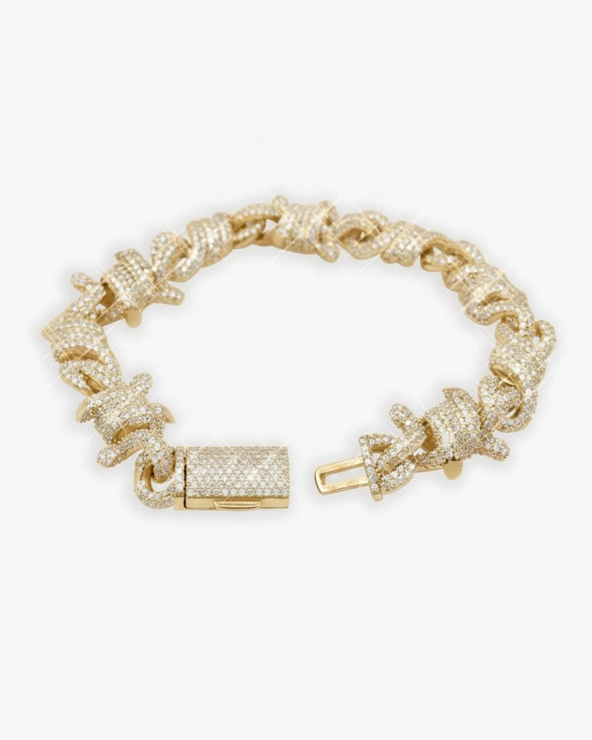 10MM Moissanite Spiked Infinity Link Bracelet 14K Gold (view 14 of 15)