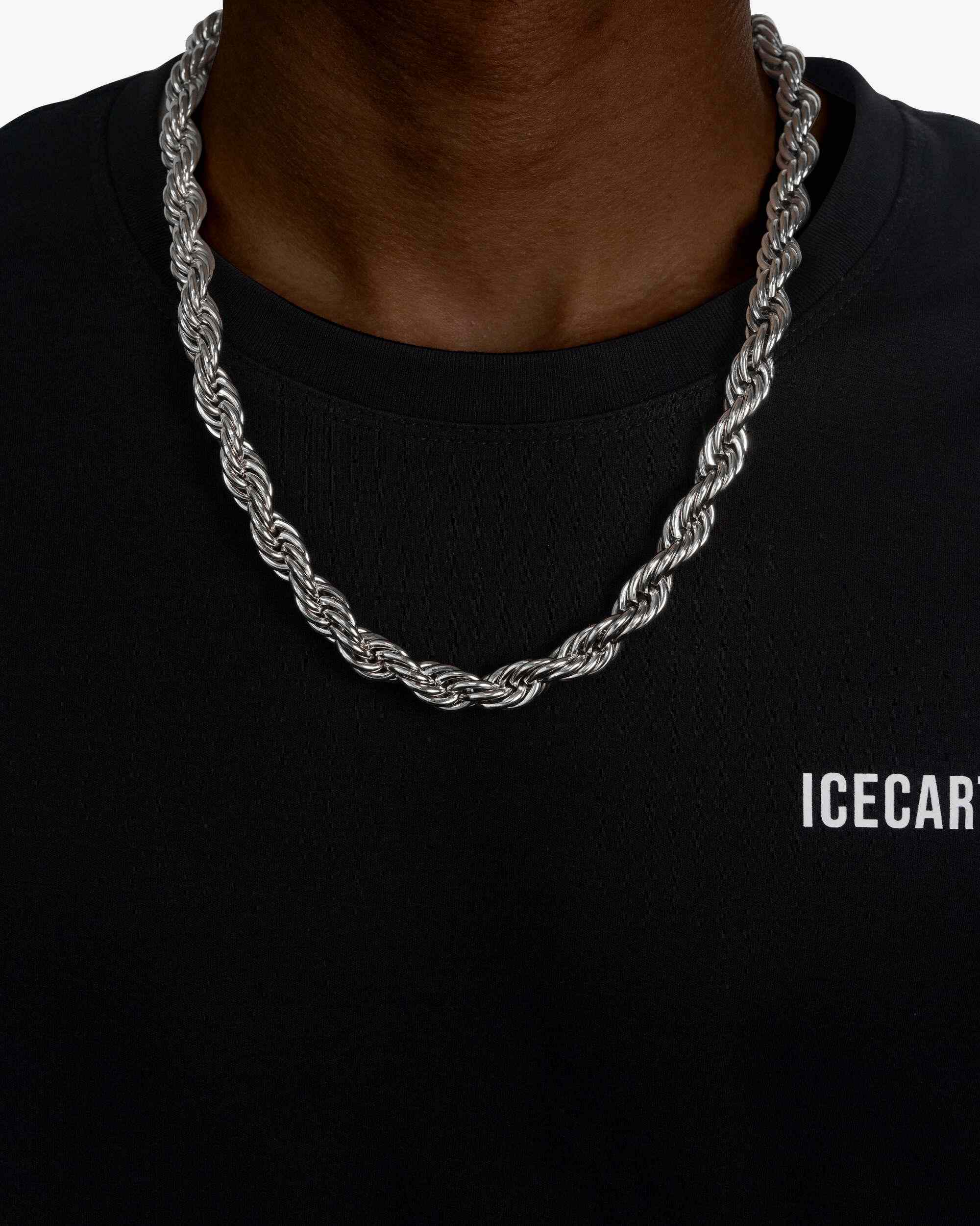 10MM Rope Chain Silver (view 2 of 6)