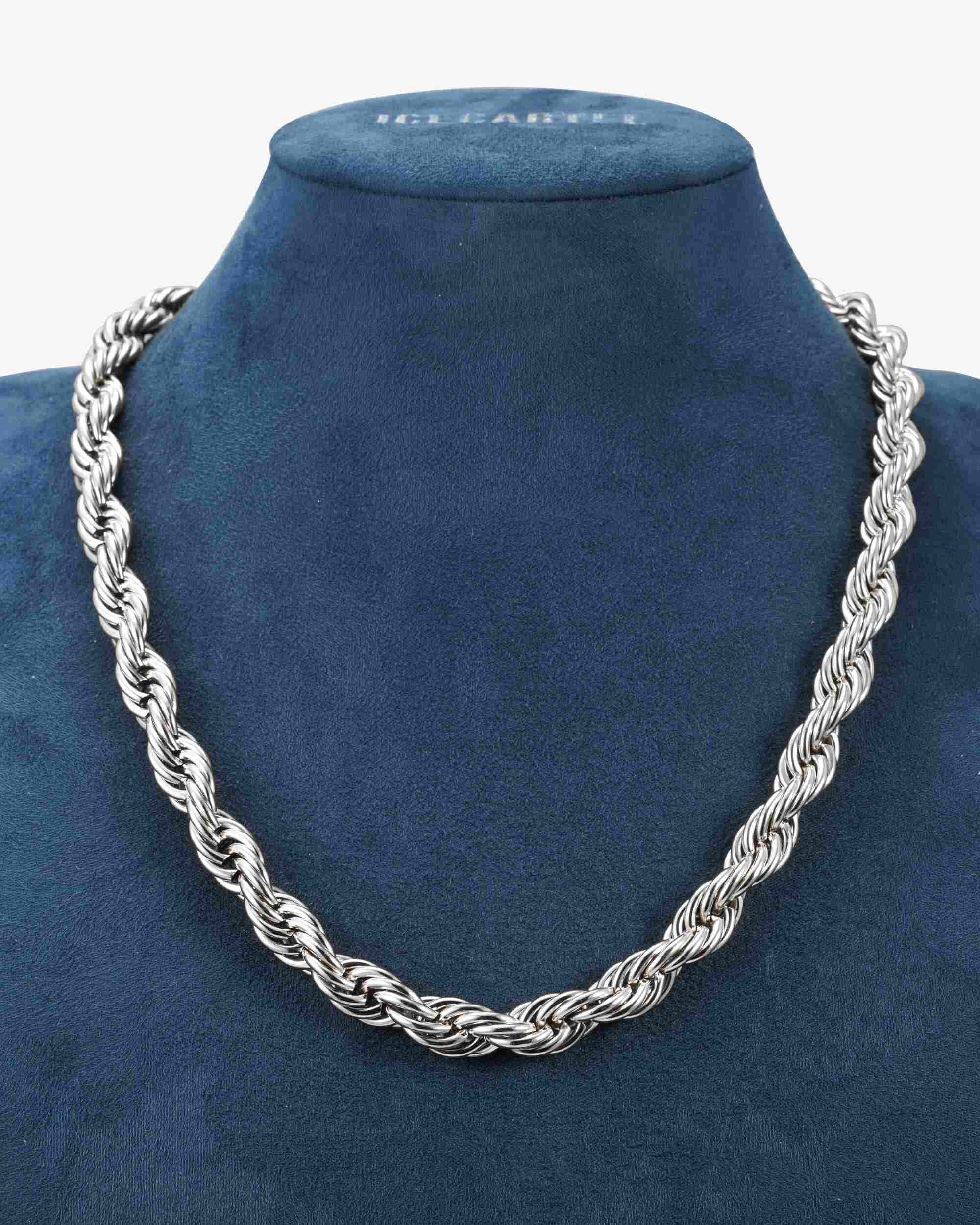 10MM Rope Chain Silver (view 4 of 6)