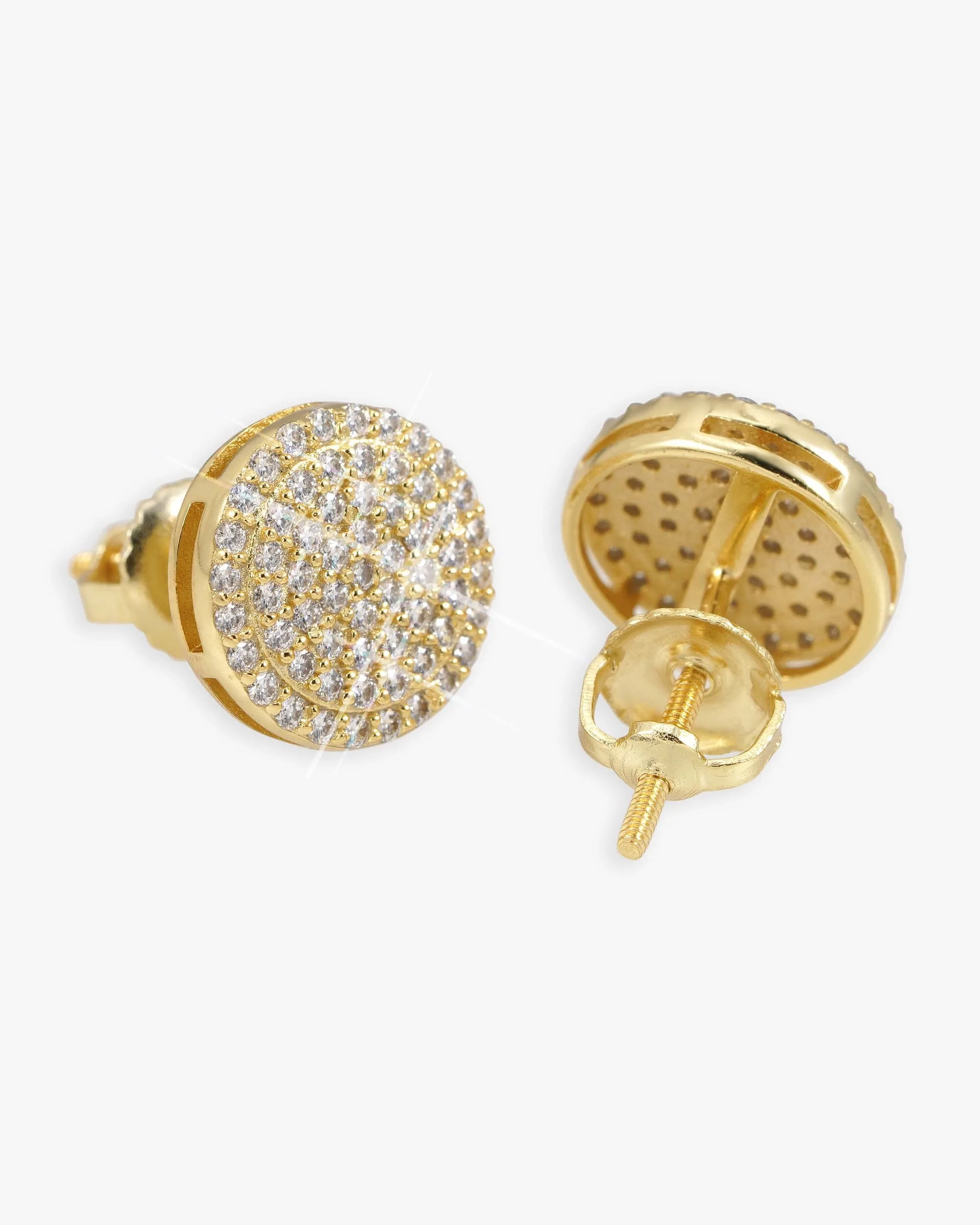 10MM Signet Moissanite Earrings 14K Gold (view 2 of 7)