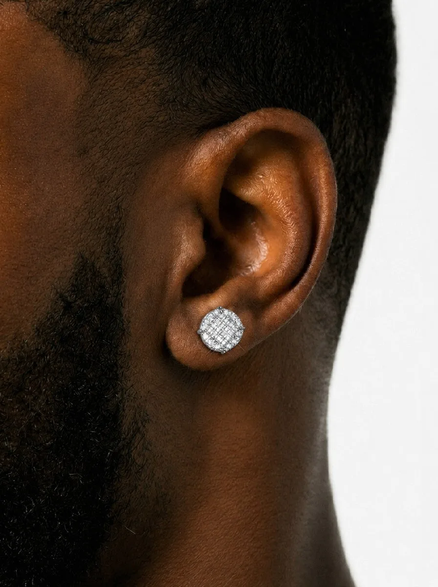 10MM Signet Moissanite Earrings 14K Gold (view 3 of 7)
