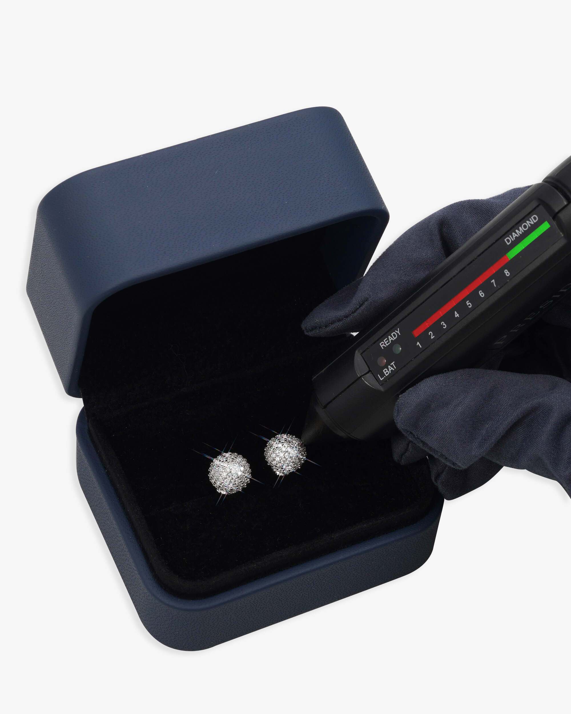 10MM Snowball Moissanite Earrings 14K Gold (view 5 of 9)