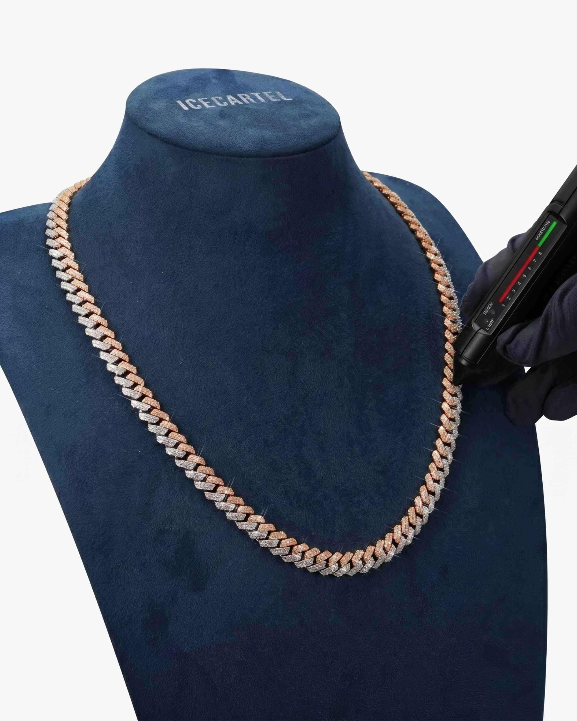 10MM Split Two Tone Moissanite Cuban Link Chain 14K Gold (view 14 of 14)