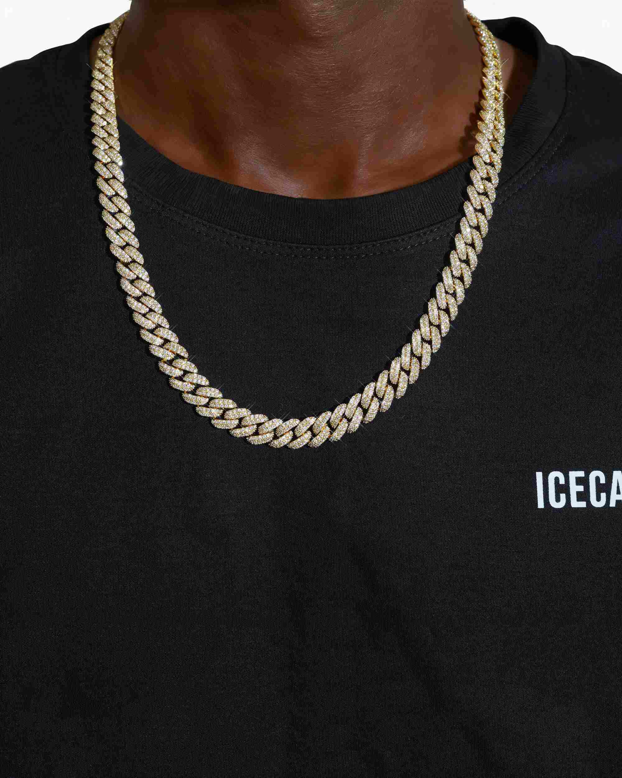 10MM Iced Out VVS Miami Cuban Link Chain 14K Gold (view 7 of 13)