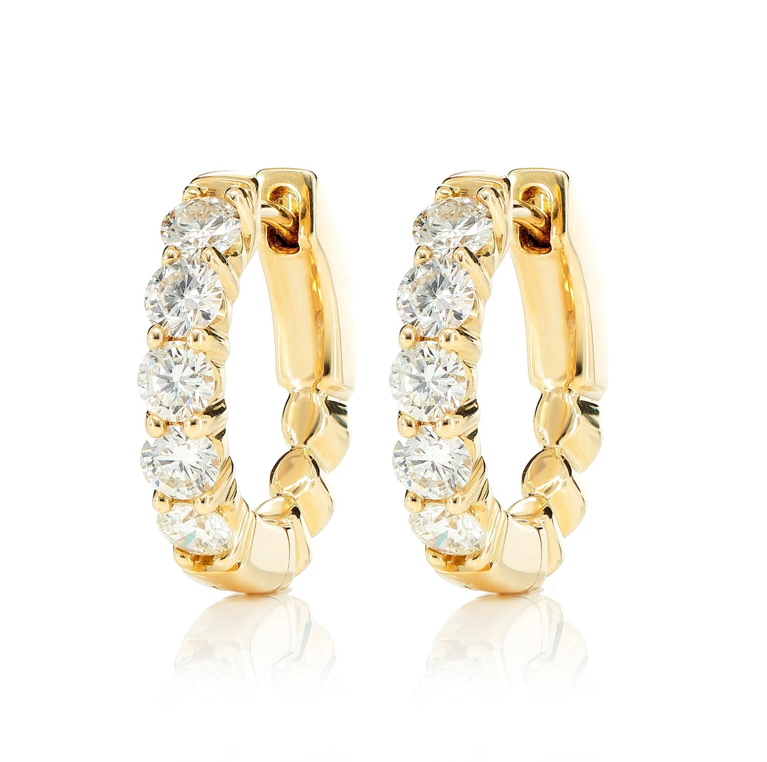 10pt Diamond Hoop Earrings 1.00ctw - in yellow gold