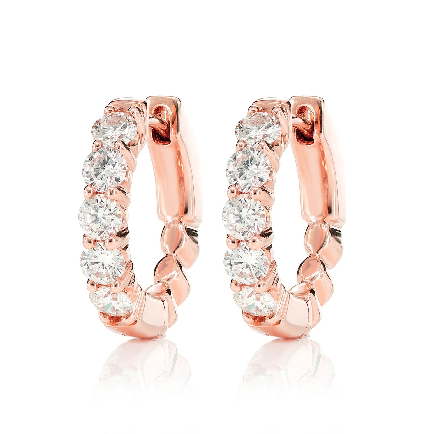 10pt Diamond Hoop Earrings 1.00ctw - in yellow gold (view 5 of 6)