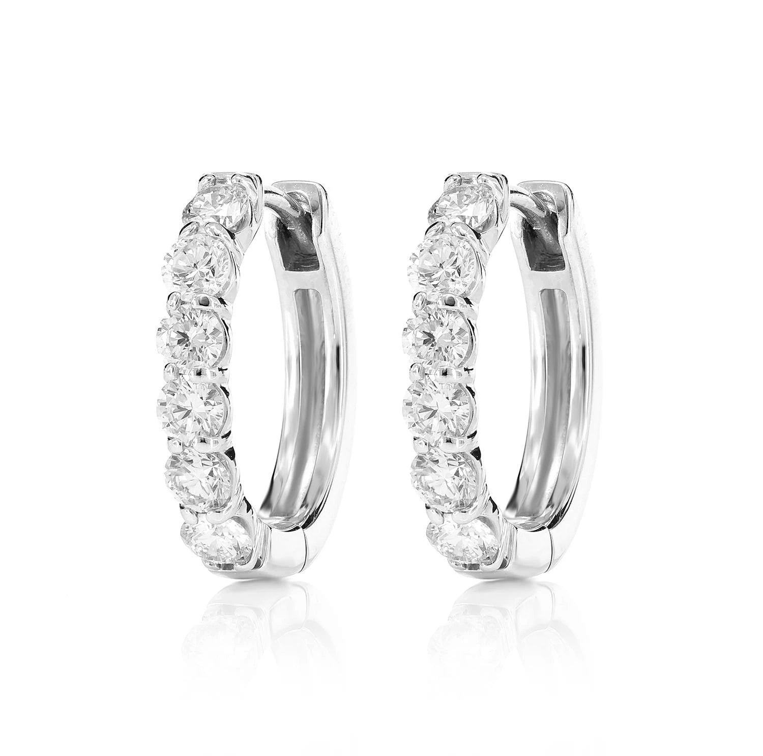 10pt Diamond Hoop Earrings - in yellow gold (view 3 of 6)