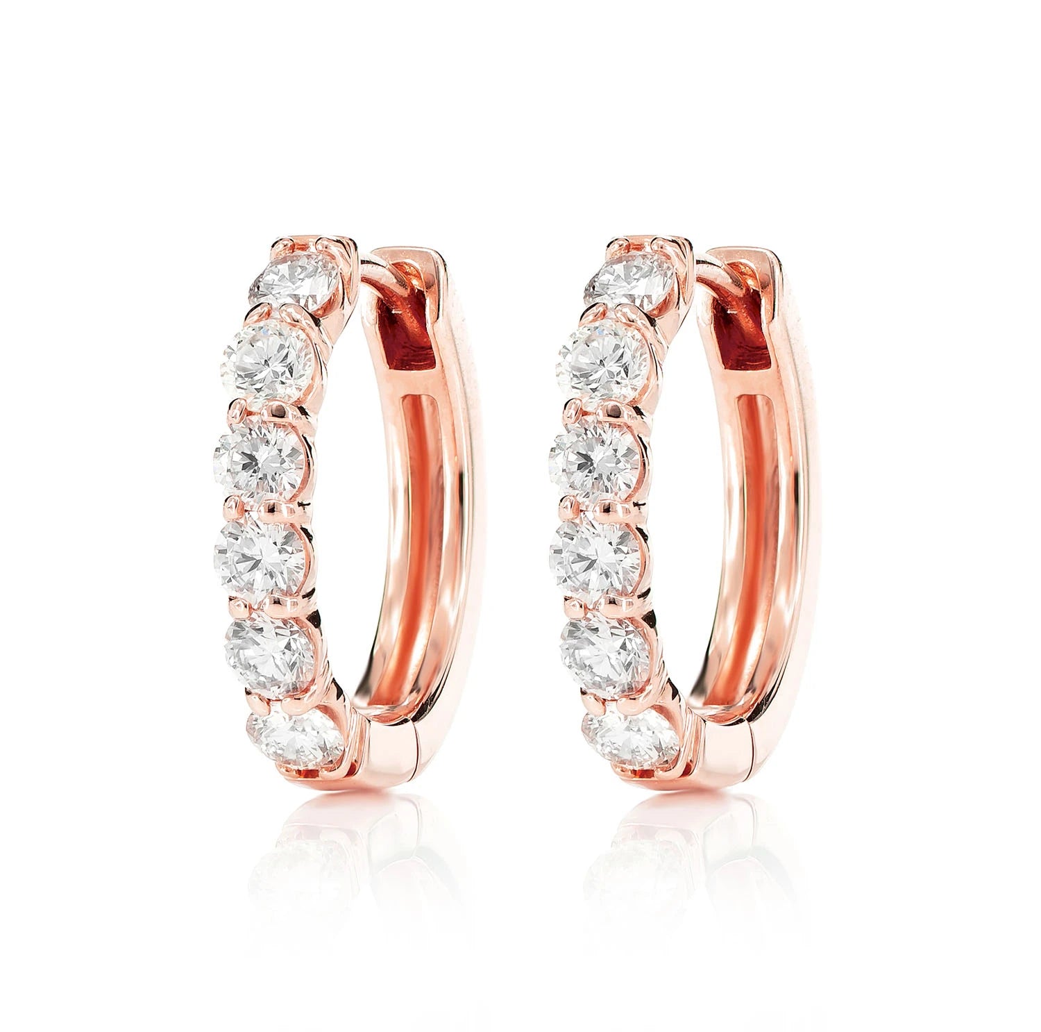 10pt Diamond Hoop Earrings - in yellow gold (view 5 of 6)