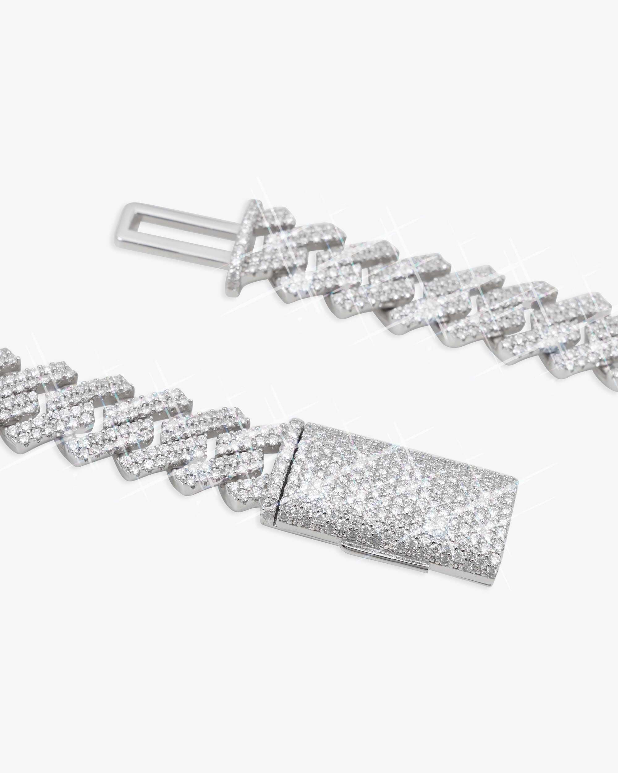 2-Row 12MM Moissanite Prong Cuban Link Chain 14K Gold (view 4 of 6)
