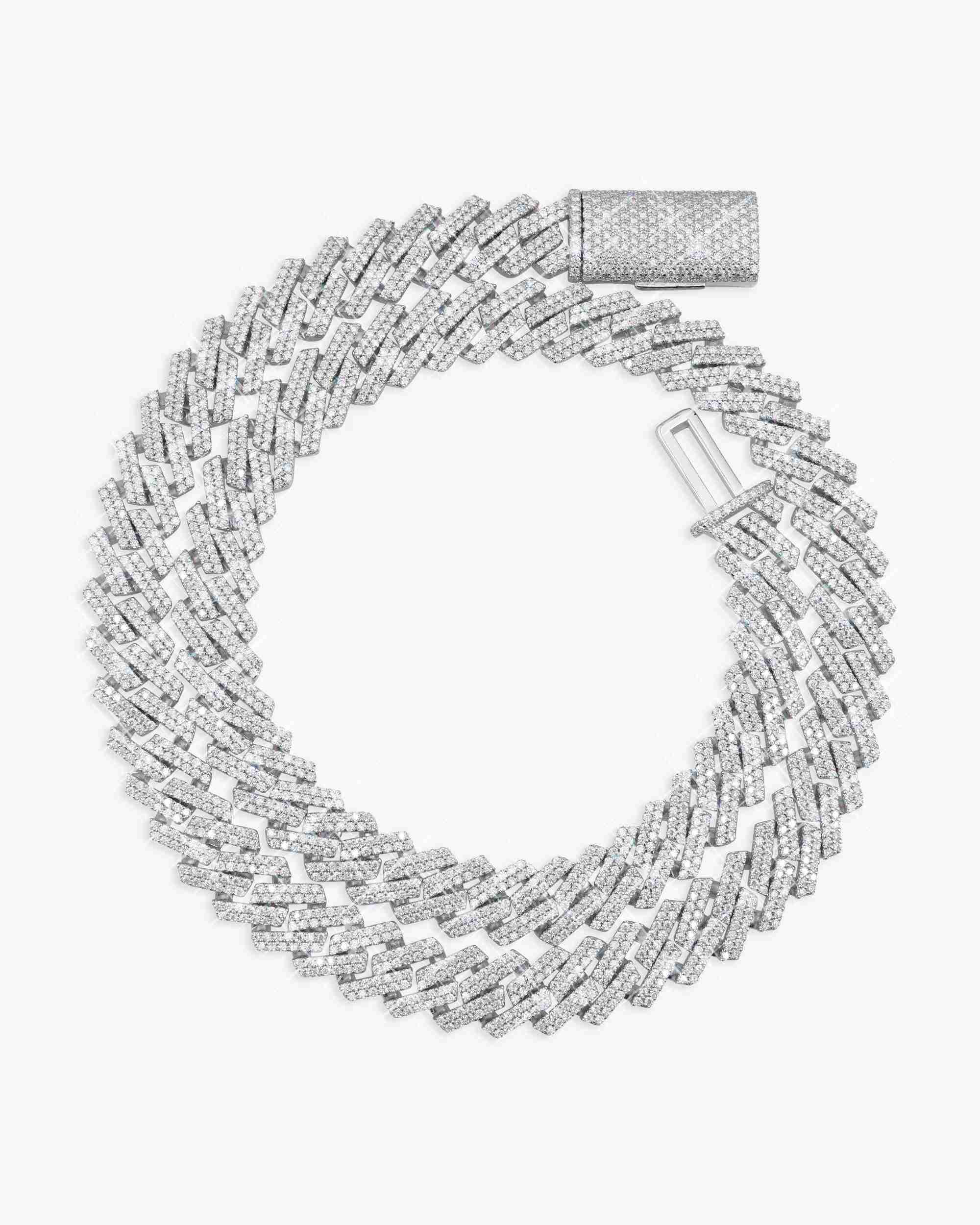 2-Row 12MM Moissanite Prong Cuban Link Chain 14K Gold (view 5 of 6)