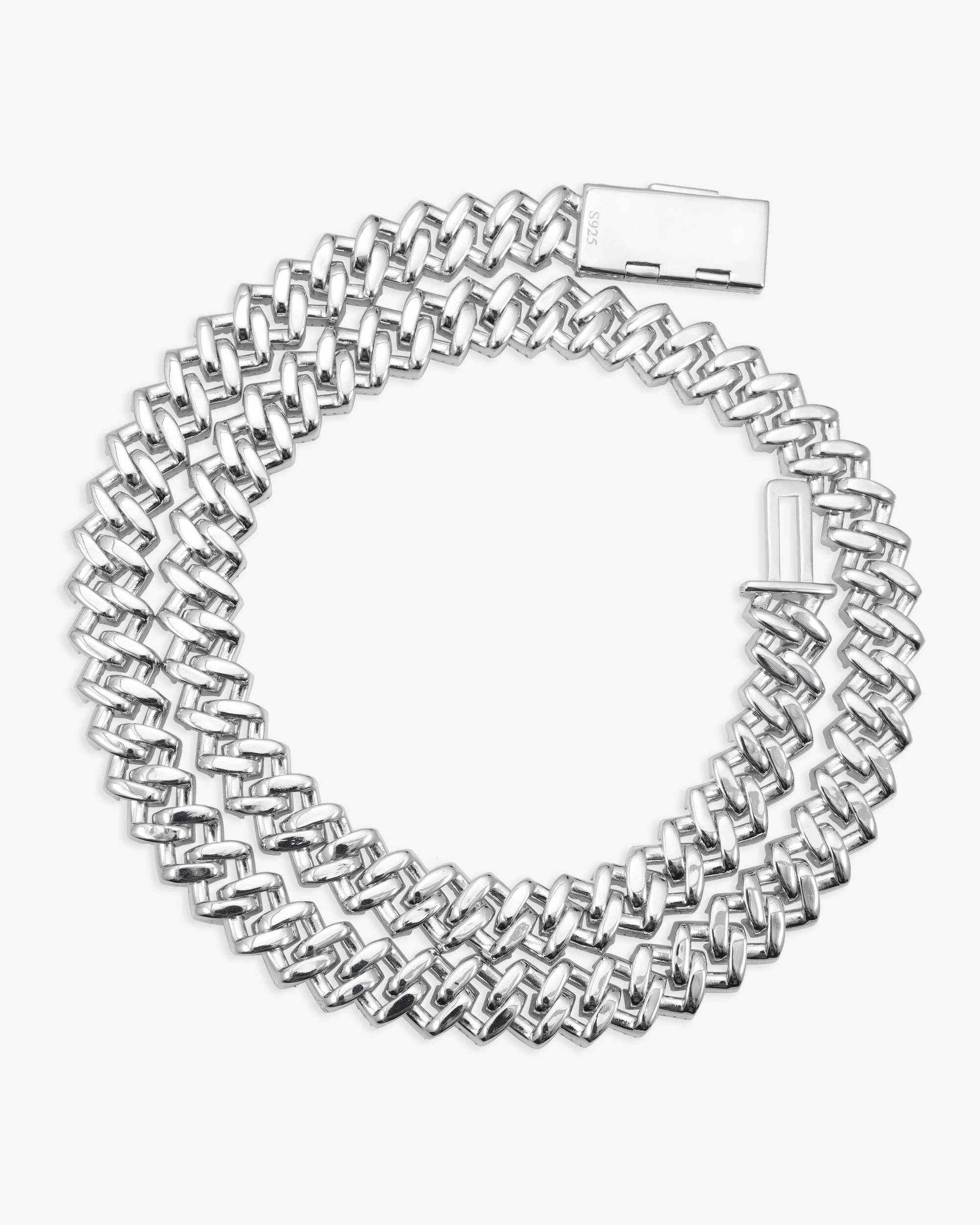 2-Row 12MM Moissanite Prong Cuban Link Chain 14K Gold (view 6 of 6)