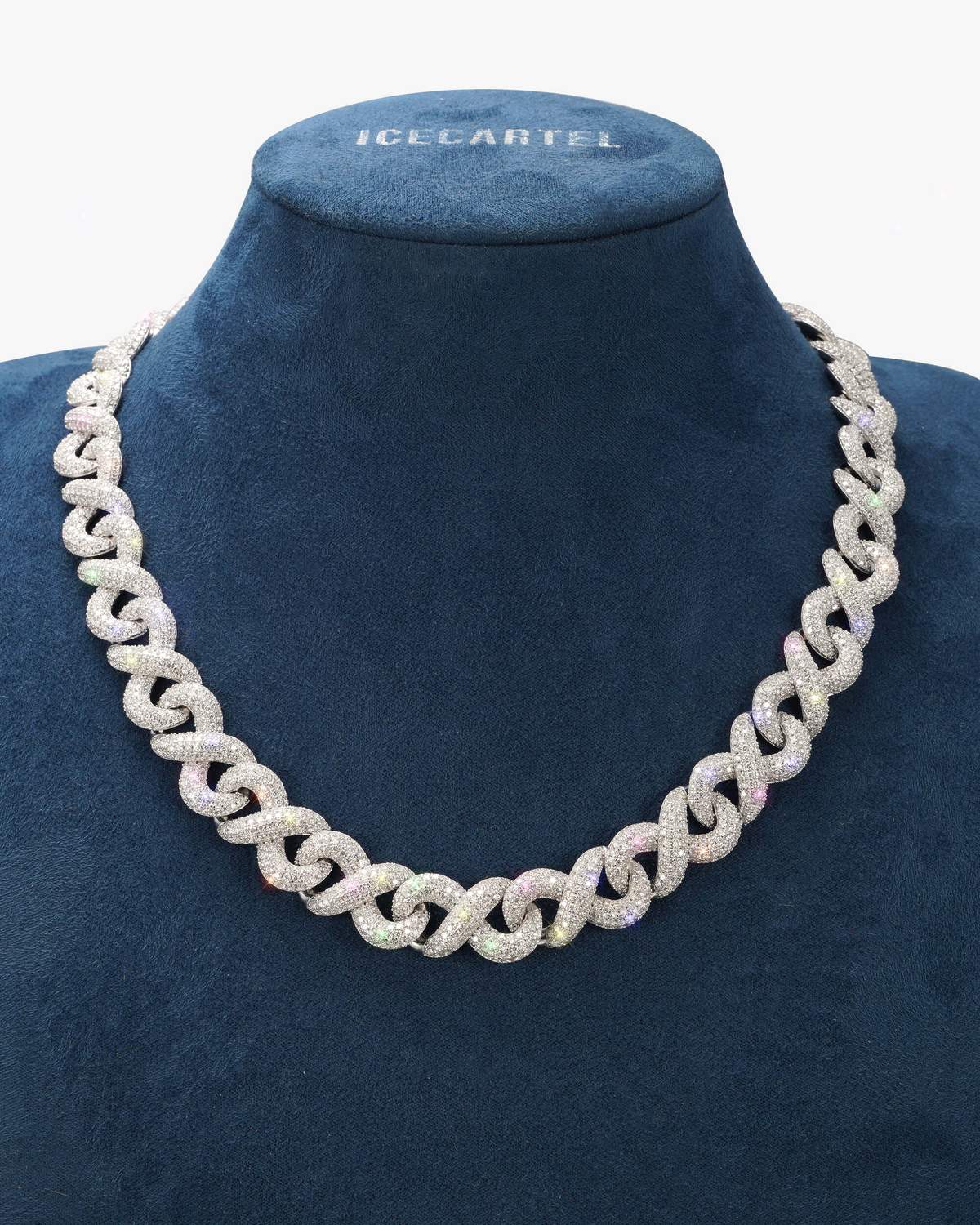 15MM Moissanite Infinity Link Chain - in white gold (view 2 of 5)