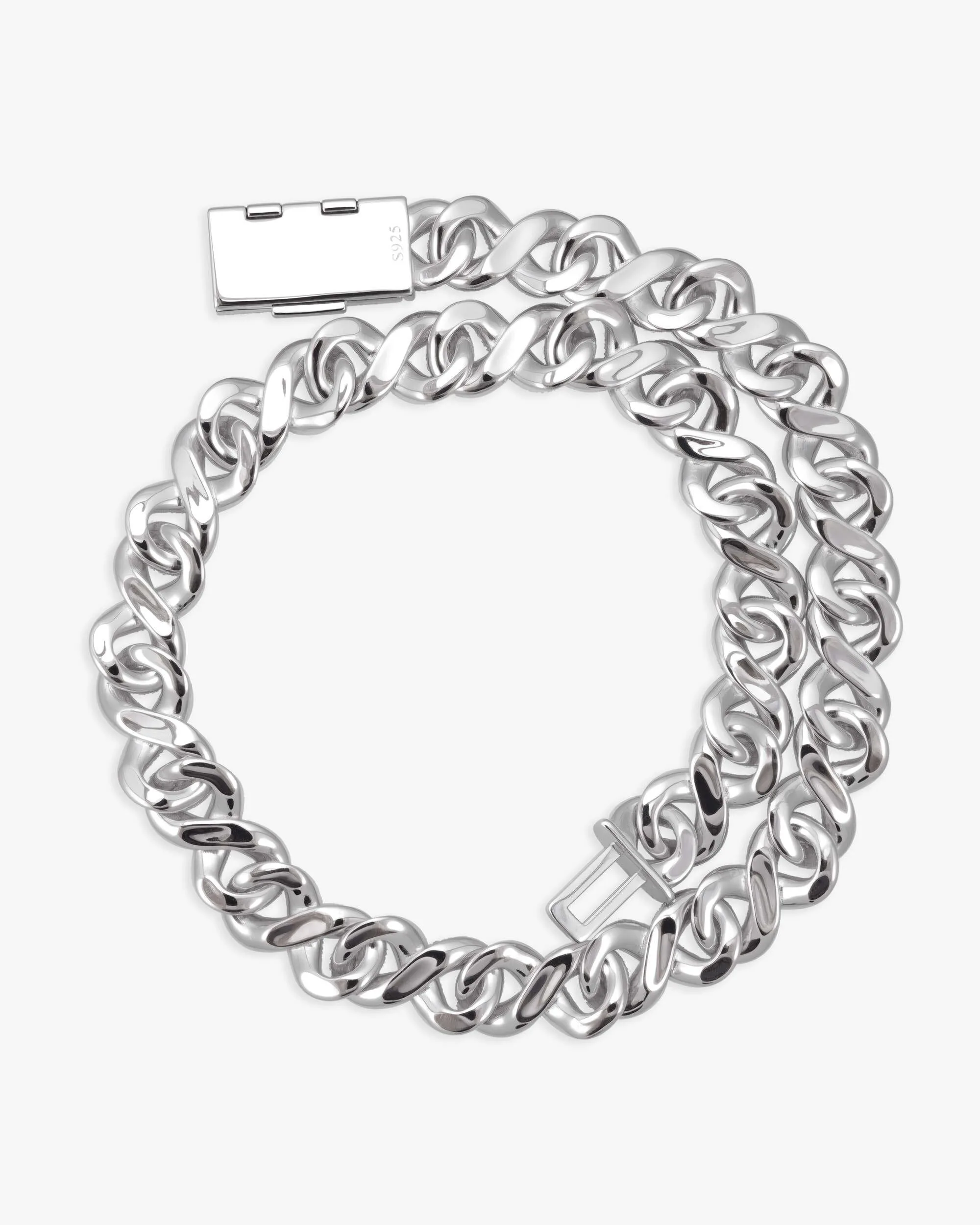 15MM Moissanite Infinity Link Chain - in white gold (view 5 of 5)