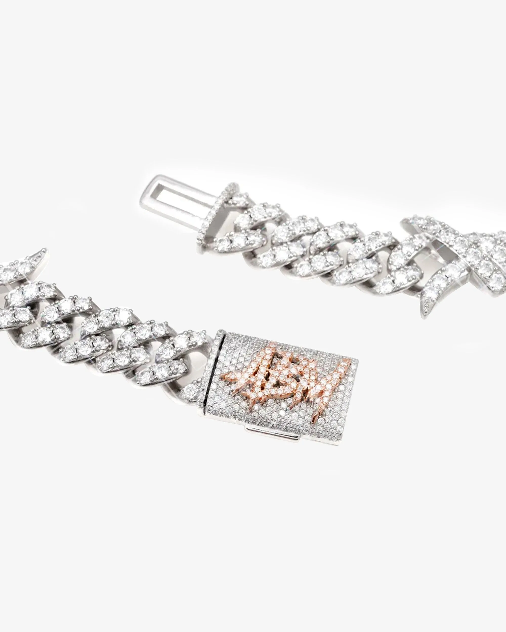 15MM CUSTOM CLASP Moissanite Spiked Link Cuban Chain 14K Gold (view 4 of 18)