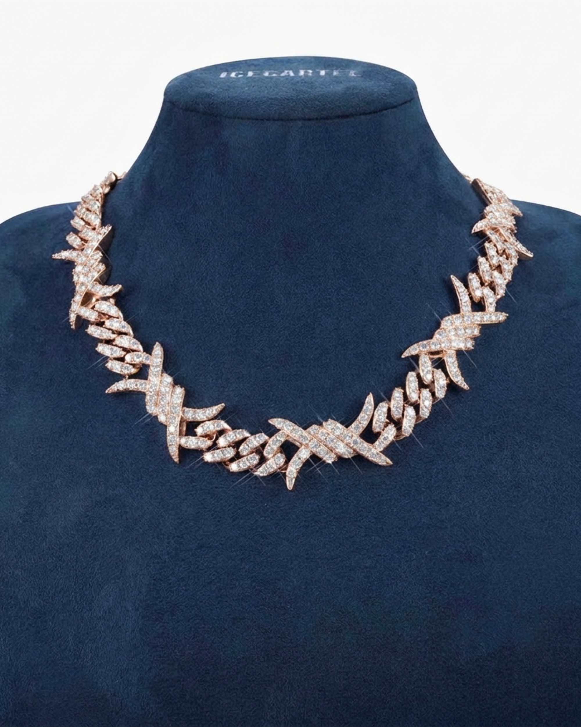 15MM CUSTOM CLASP Moissanite Spiked Link Cuban Chain 14K Gold (view 9 of 18)