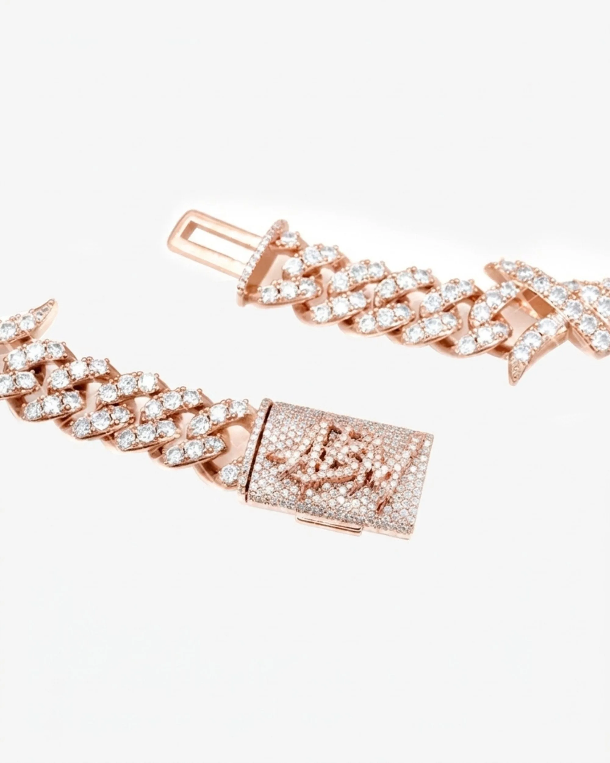 15MM CUSTOM CLASP Moissanite Spiked Link Cuban Chain 14K Gold (view 10 of 18)